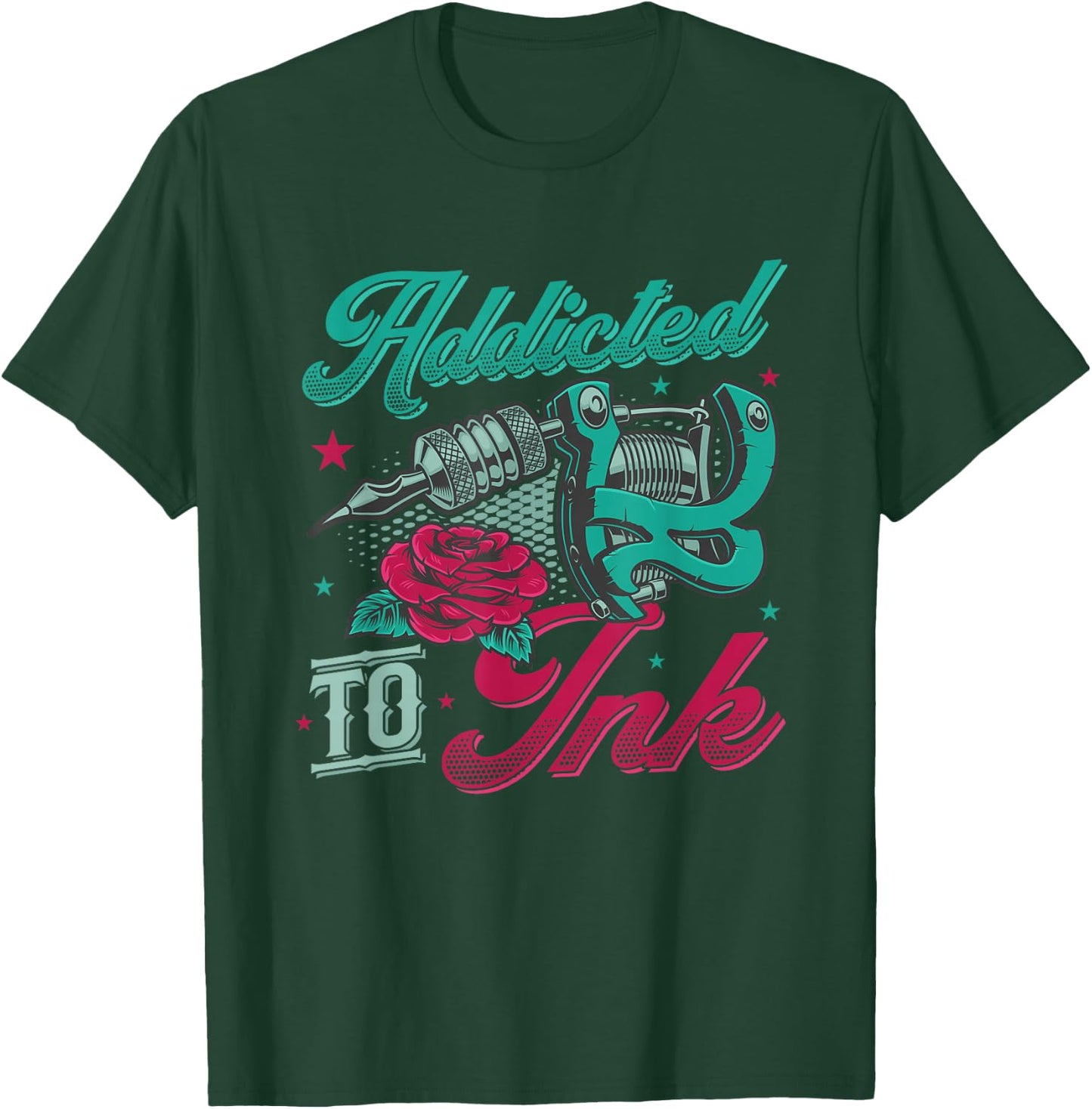 Addicted To Ink Tattoo Artist Inked T-Shirt - T-Shirt | Forest