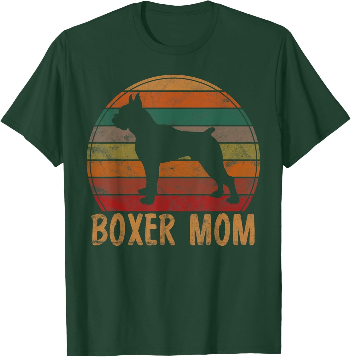 Retro Boxer Mom Gift Dog Mother Pet Boxer Mama T-Shirt - T-Shirt | Forest