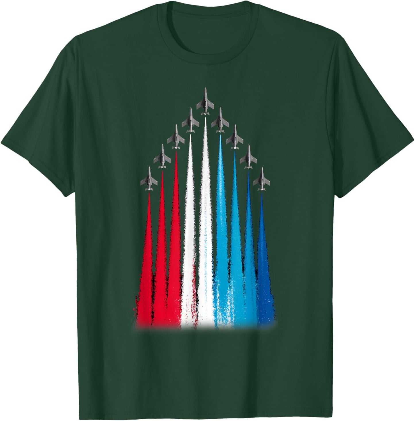 Patriotic USA Flag Fighter Jets 4th Of July T-Shirt - T-Shirt | Forest