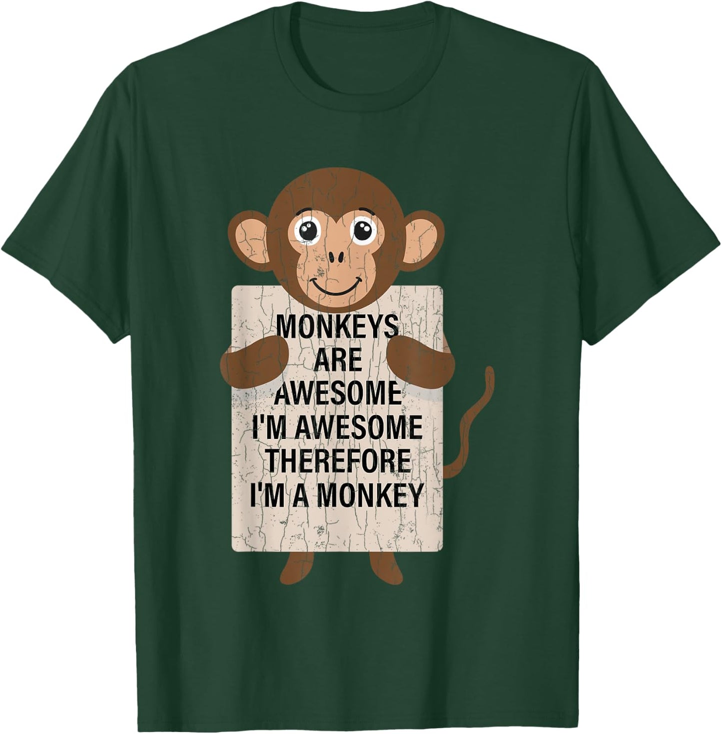 Monkeys Are Awesome Funny Monkey Animal Lover Graphic T-Shirt - T-Shirt | Forest