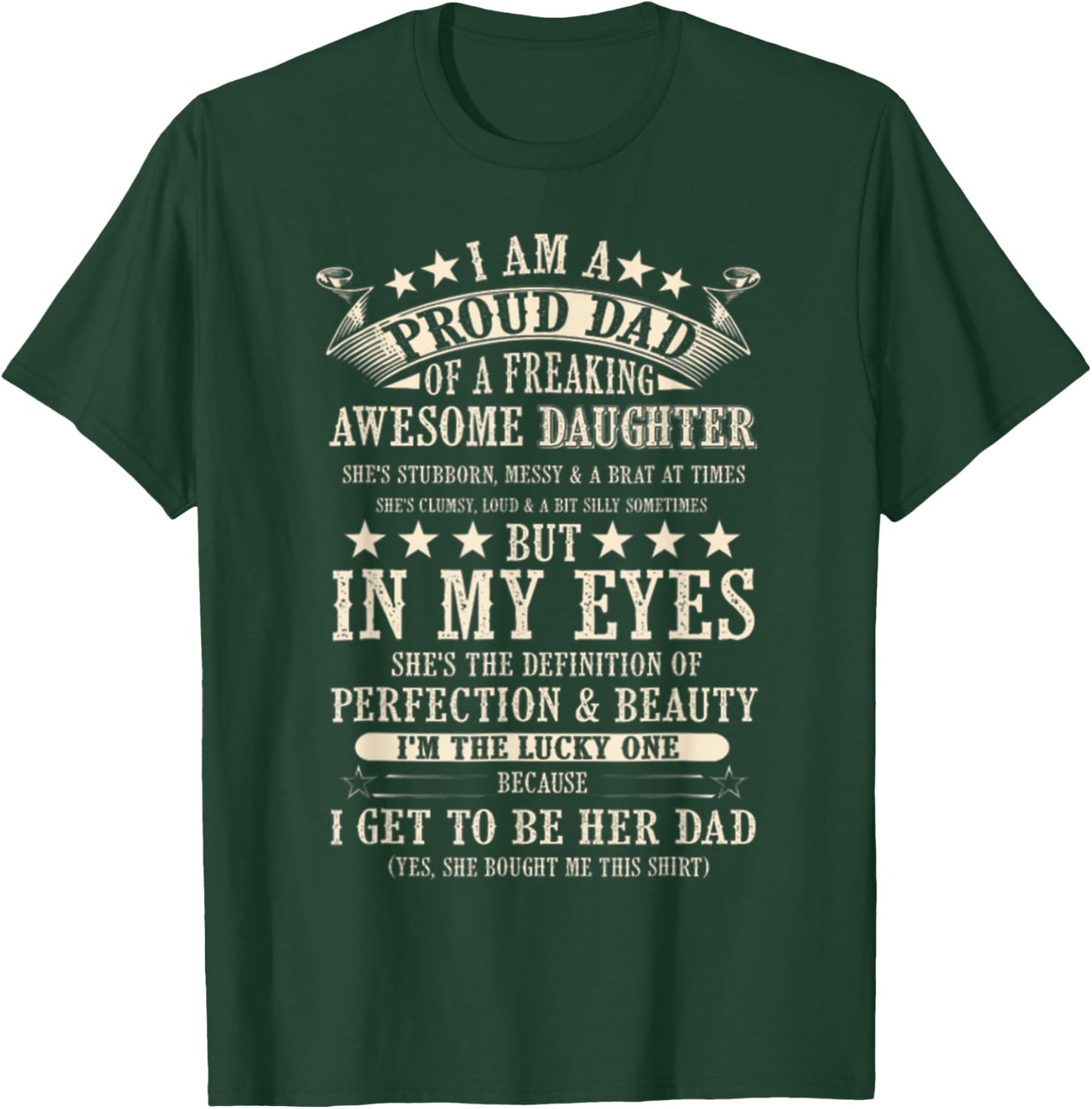I Am A Proud Dad Of Freaking Awesome Daughter Father's Day T-Shirt - T-Shirt | Forest