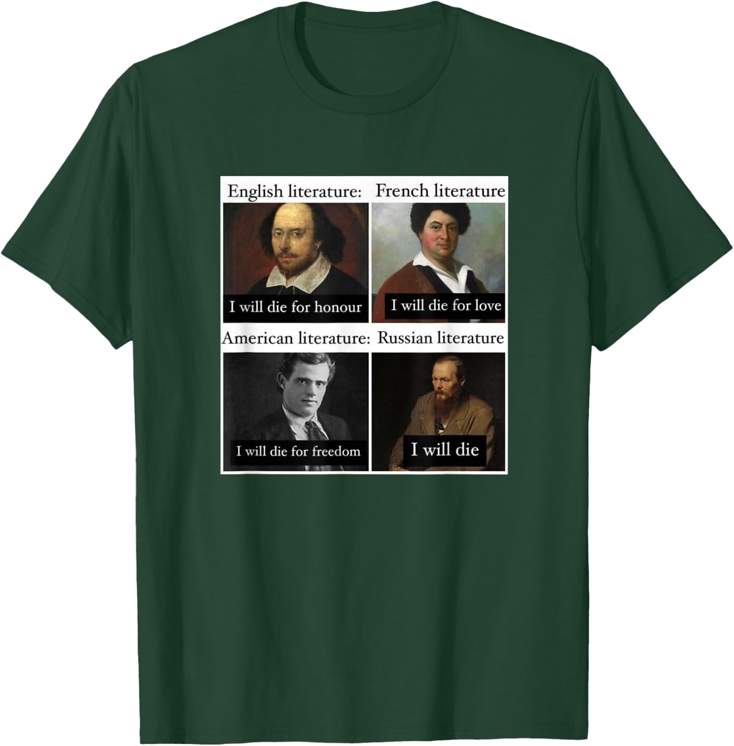 Funny Russian Literature Meme Joke English Teacher Student T-Shirt - T-Shirt | Forest