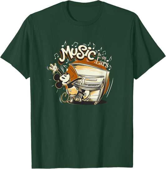 Disney Mickey Mouse Vintage Music To My Ears T-Shirt - T-Shirt | Forest