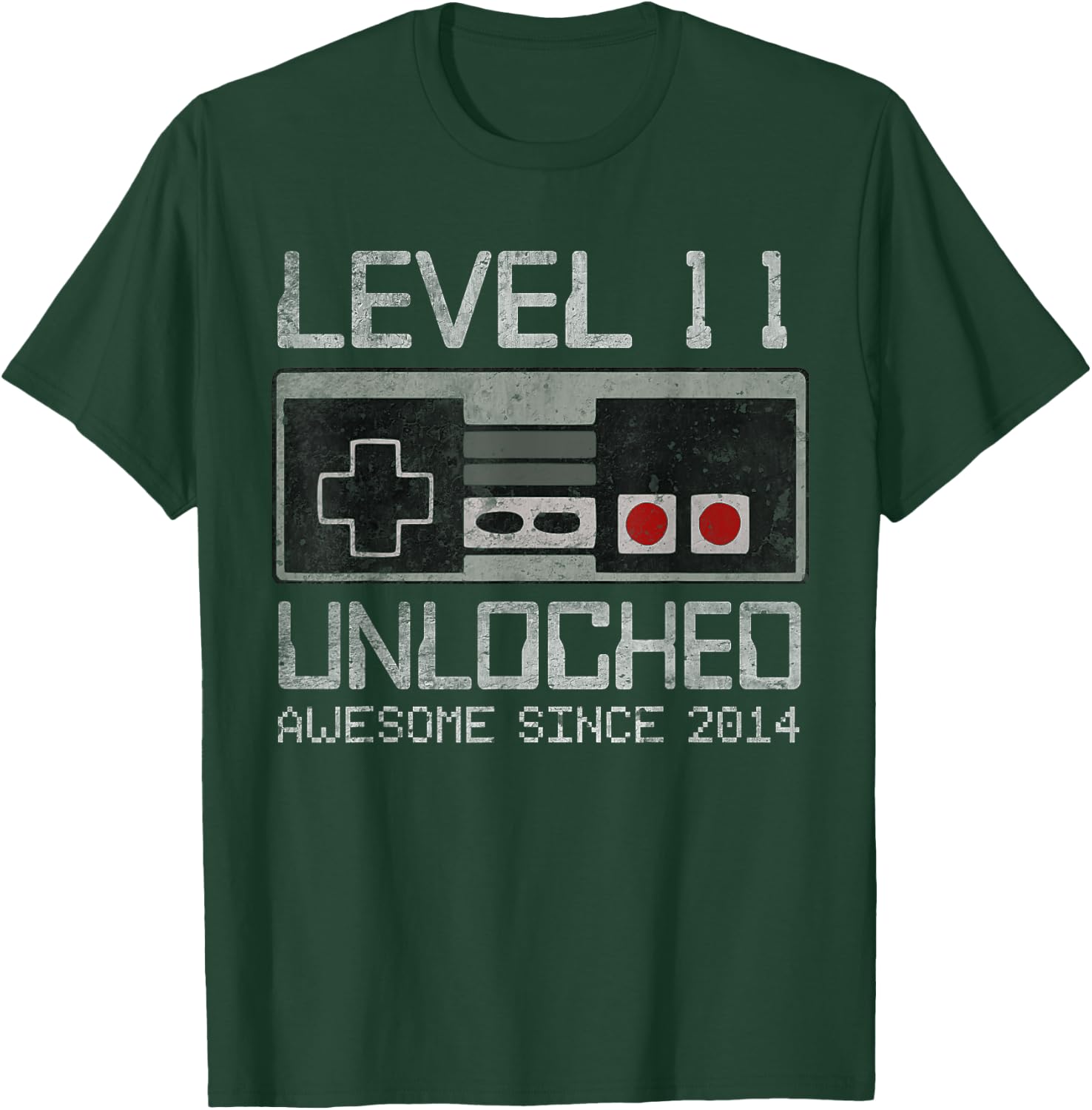 Level 11 Unlocked 11th Birthday 11 Year Old Video Gamer Boy T-Shirt - T-Shirt | Forest