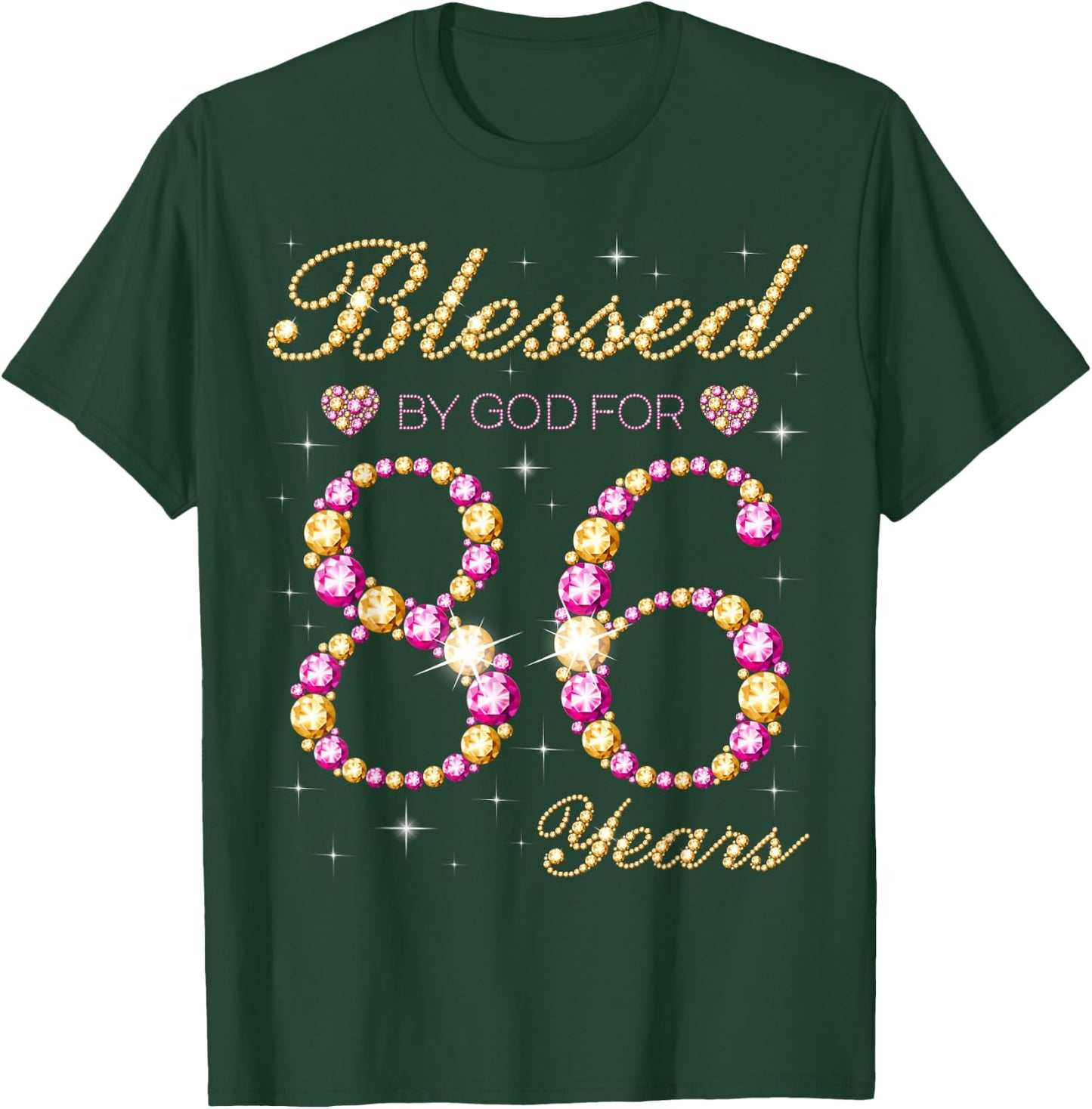 Blessed By God For 86 Years Old Birthday Party T-Shirt - T-Shirt | Forest
