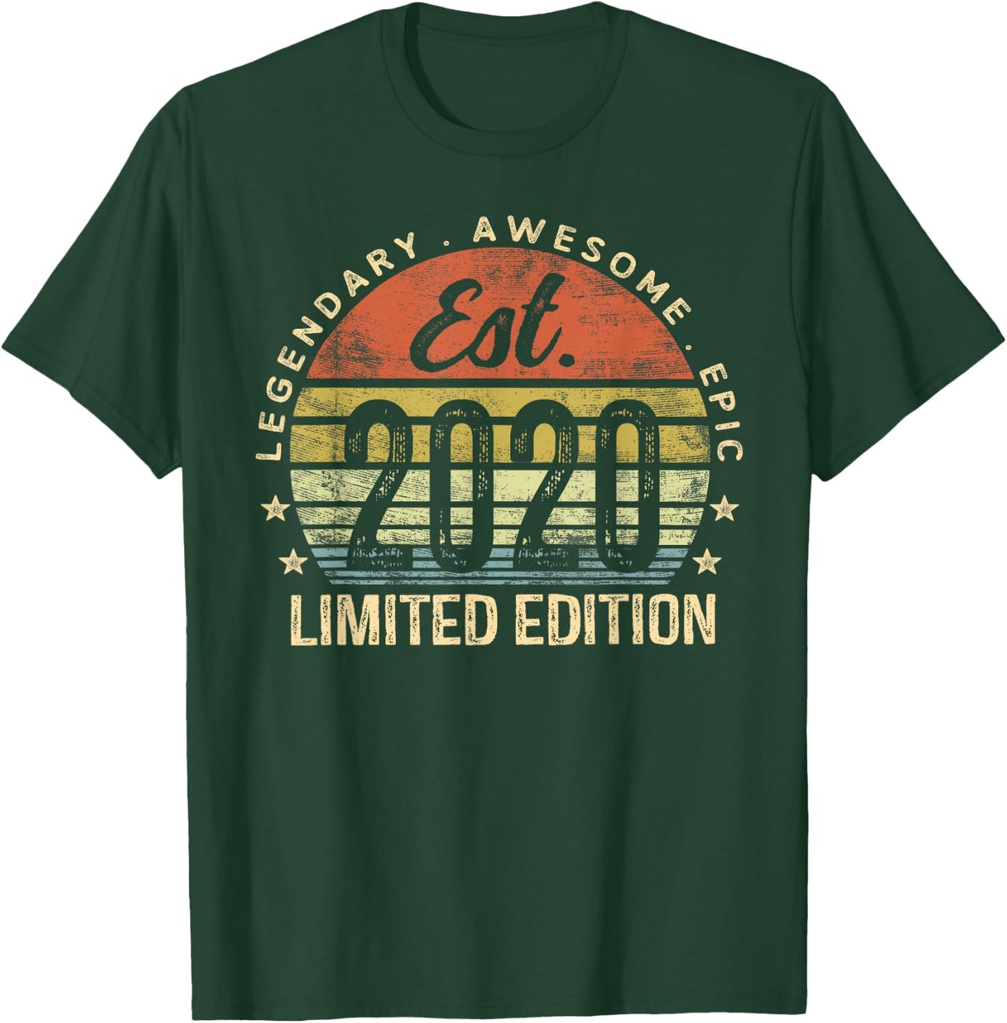 Est 2020 Limited Edition 5th Birthday Gifts 5 Year Old T-Shirt - T-Shirt | Forest