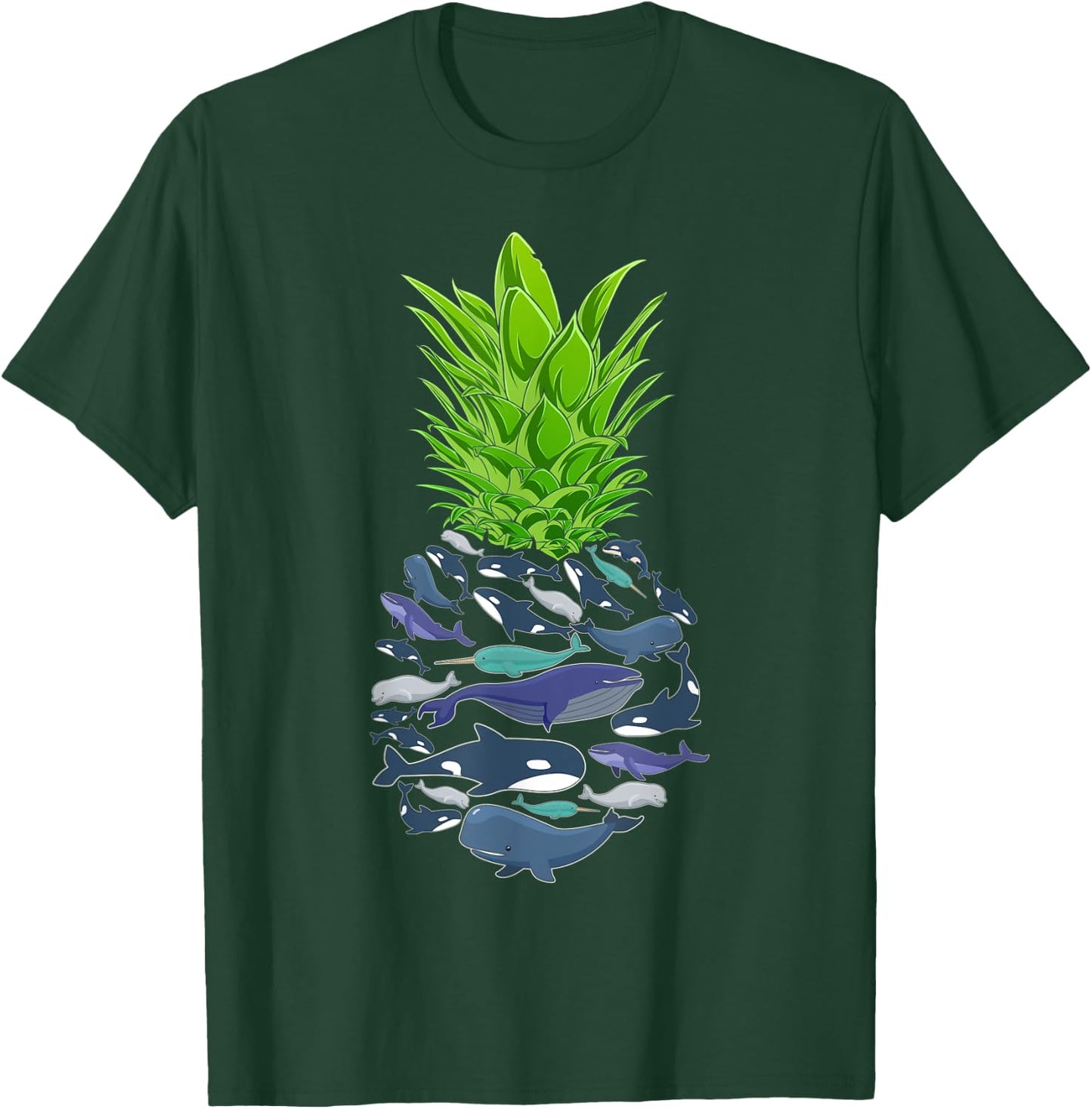 Hawaii Pineapple Whales T-Shirt - T-Shirt | Forest