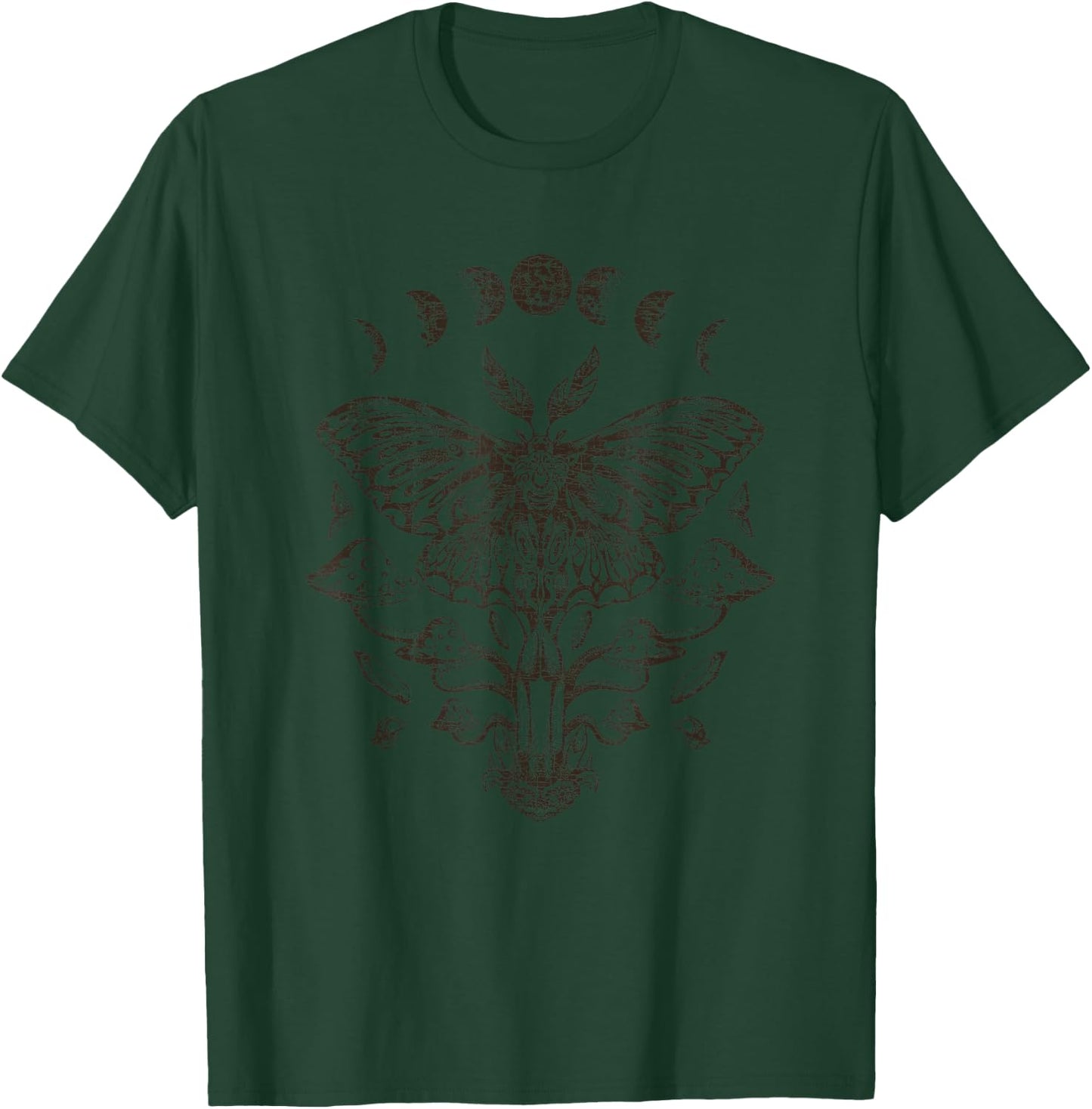 Fairy Grunge Fairycore Aesthetic Goth Luna Moth Mushroom T-Shirt - T-Shirt | Forest