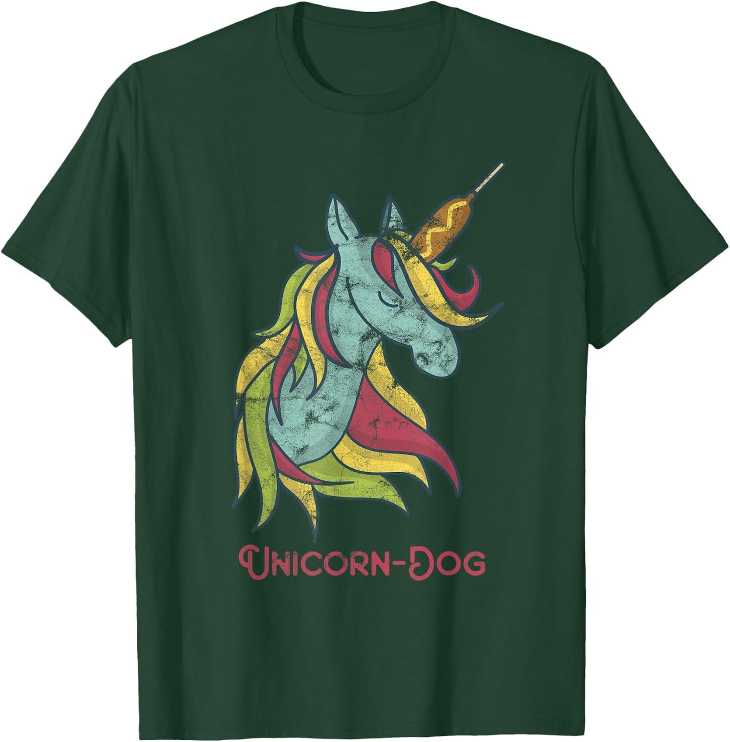 Funny Unicorn-Dog / Unicorn Dog / Unicorn Corn Dog T-Shirt - T-Shirt | Forest