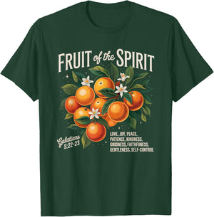 Christian Fruit Of Spirit Orange Flower Bible Verse T-Shirt - T-Shirt | Forest