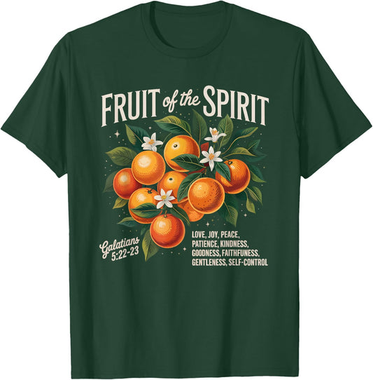 Christian Fruit Of Spirit Orange Flower Bible Verse T-Shirt - T-Shirt | Forest