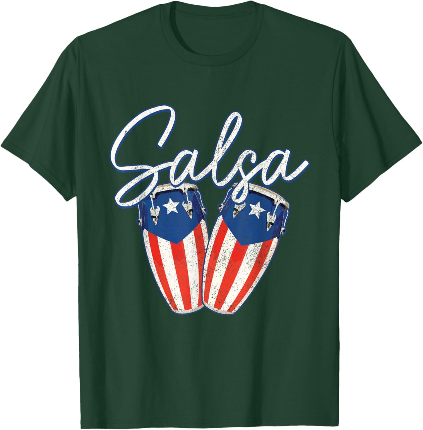 Puerto Rico Salsa Music Dancing Puerto Rican Flag T-Shirt - T-Shirt | Forest