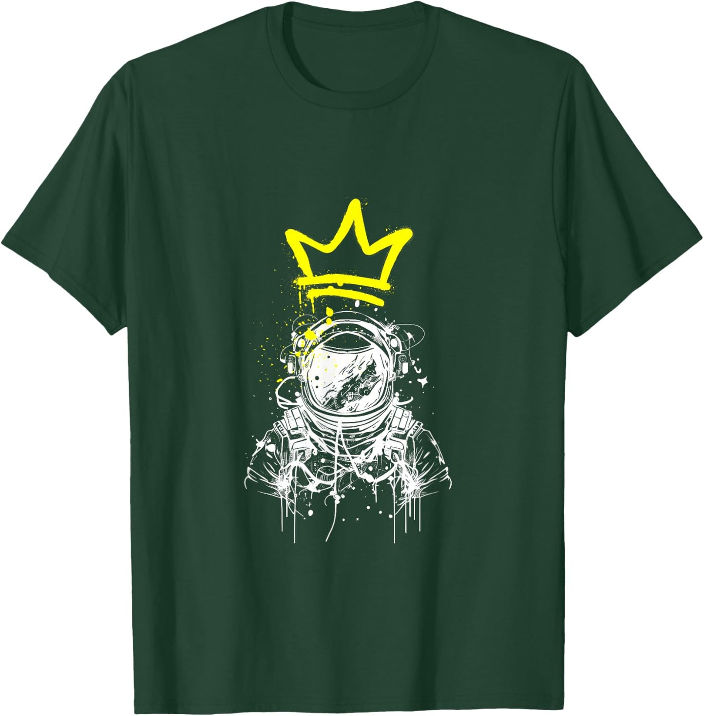 Graffiti Astronaut Crown Street Art Style Trendy Sci-Fi T-Shirt - T-Shirt | Forest