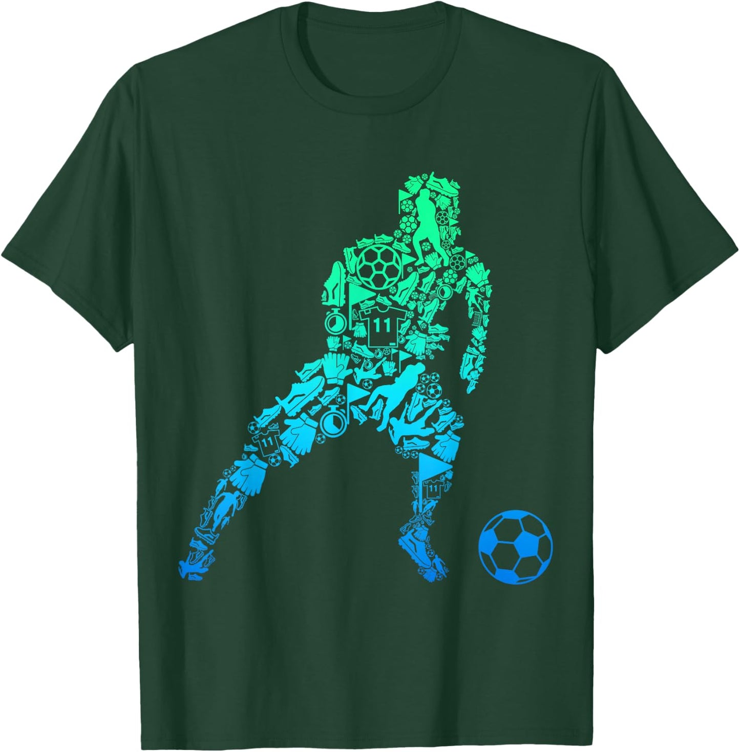 Children's Boys' Football Player T-Shirt - T-Shirt | Forest