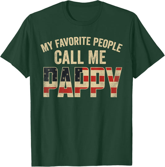 My Favorite People Call Me Pappy USA Flag T-Shirt - T-Shirt | Forest