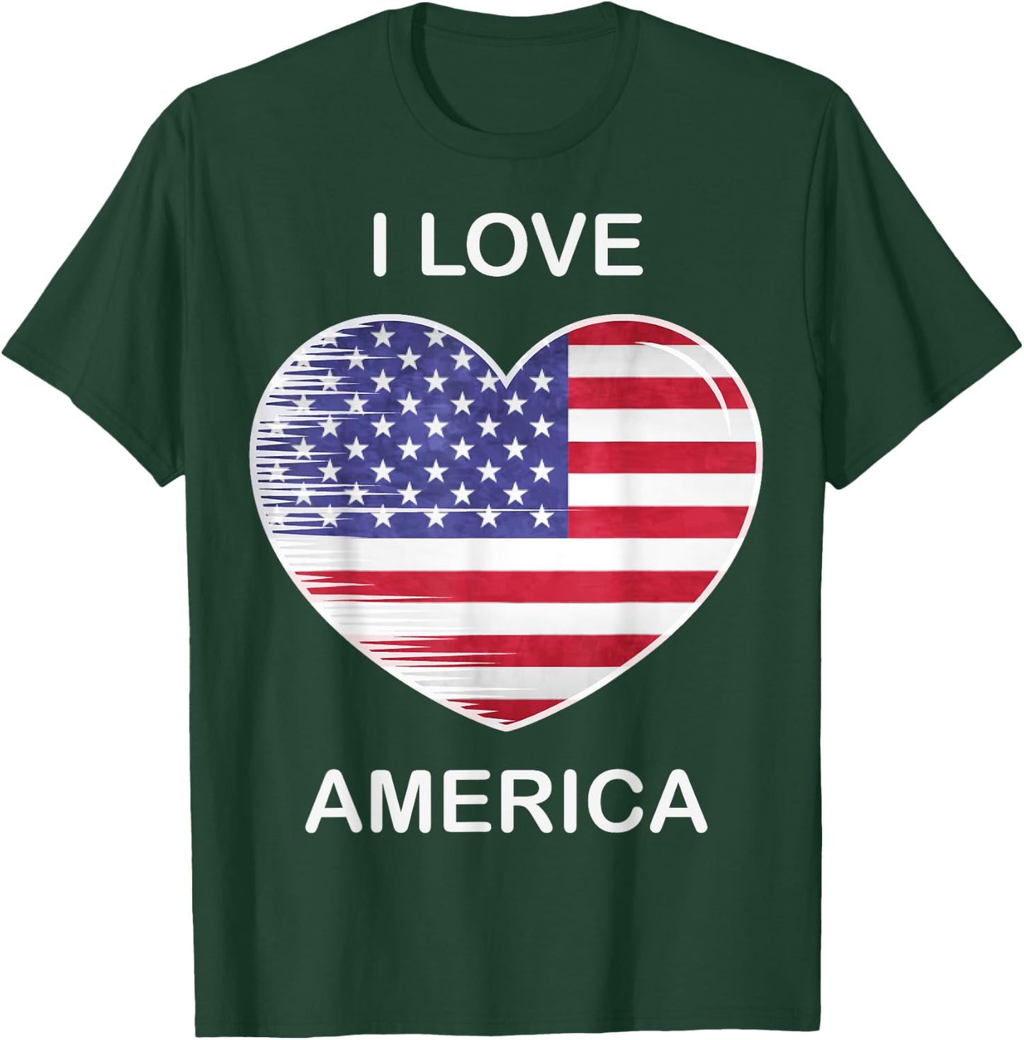 I Love America, My Home, My Country, Heart USA T-Shirt - T-Shirt | Forest