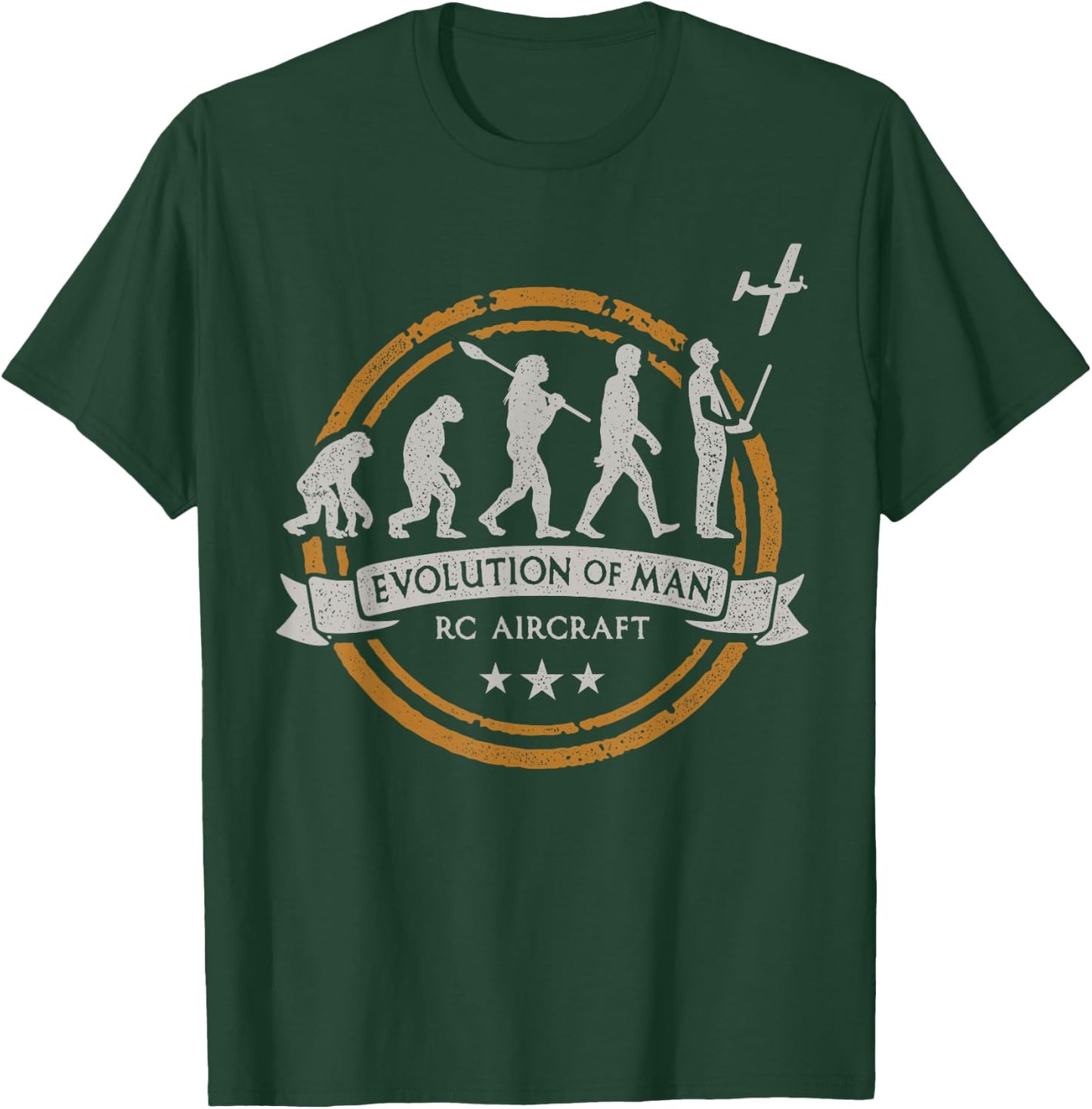 RC Aircraft Evolution of Man Airplane Funny Gift T-Shirt - T-Shirt | Forest