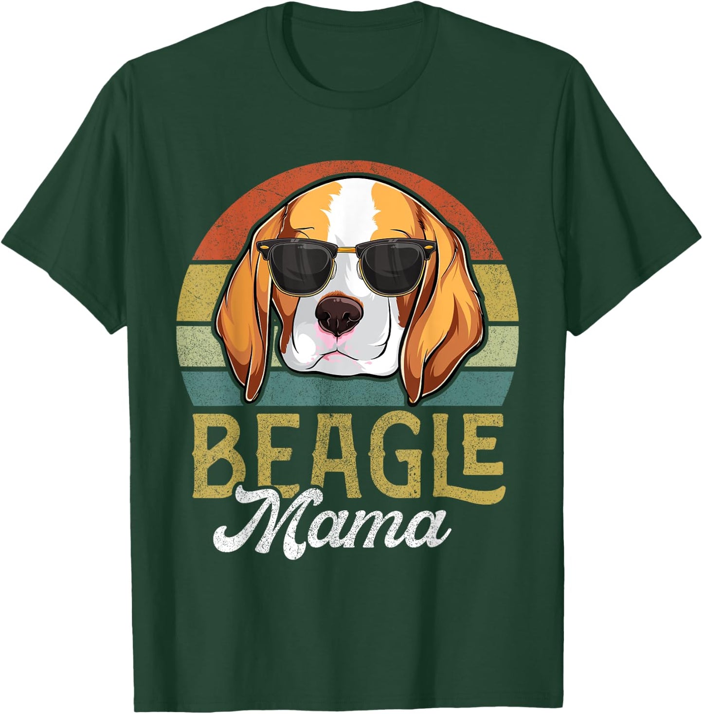 Retro Beagle Mama Shirt Women, Mothers Day Dog Mom T-Shirt - T-Shirt | Forest