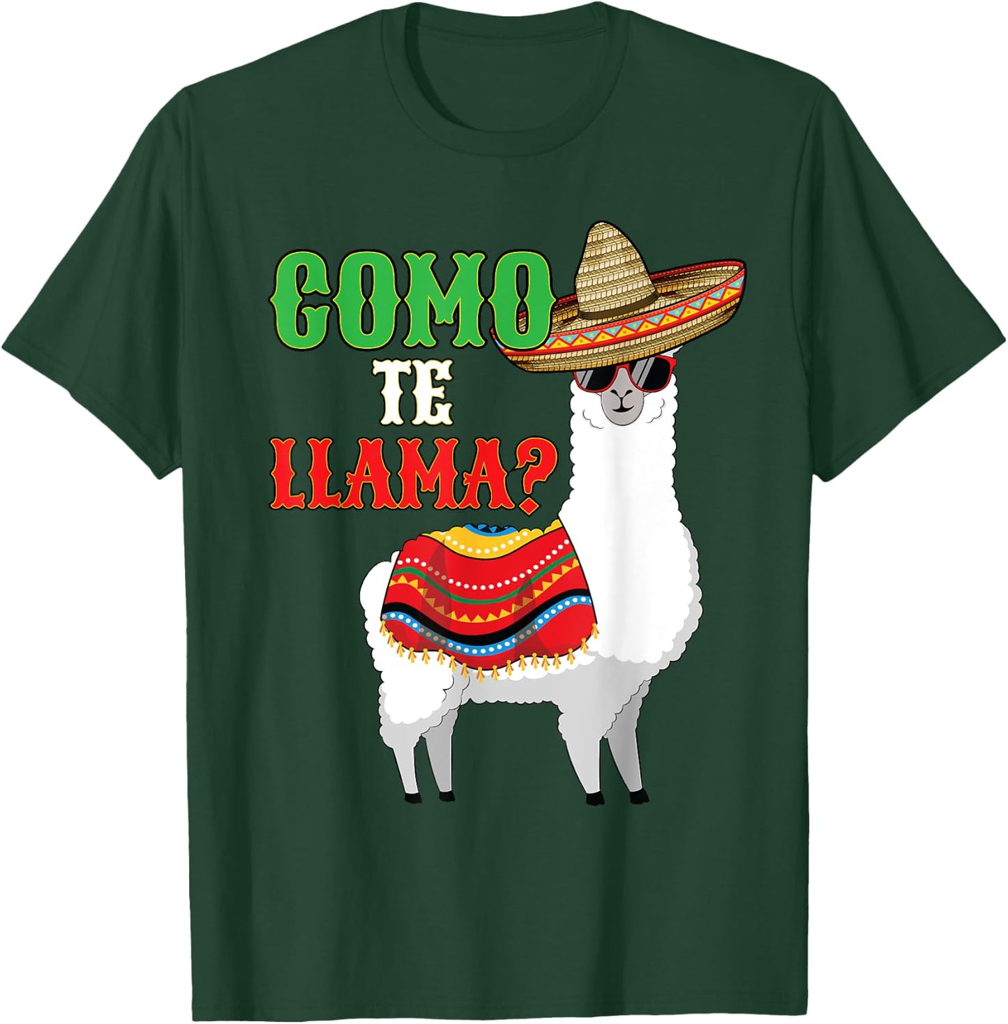 Llama Shirt Funny Como te Llama Cinco de Mayo T-Shirt - T-Shirt | Forest