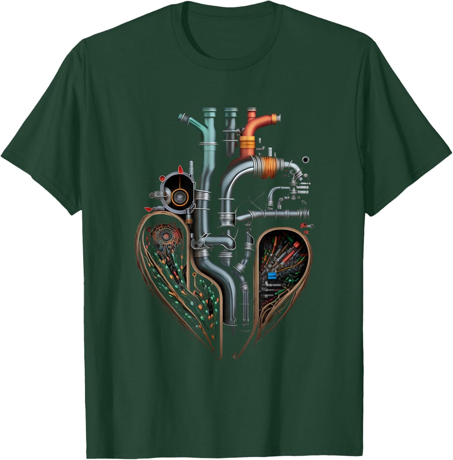 Plumber's Heart PVC Pipes Funny Plumbing Outfit Men T-Shirt - T-Shirt | Forest