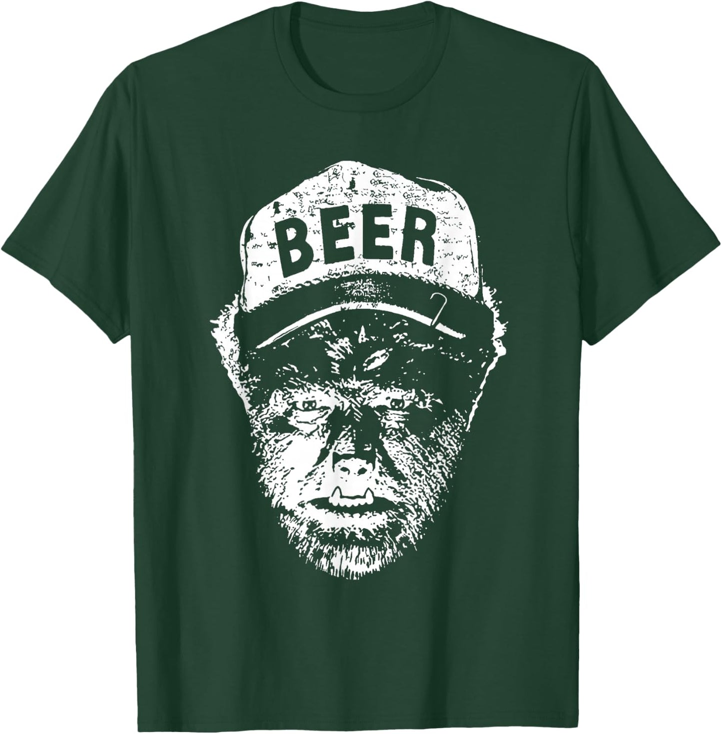 Vintage Wolfman Retro Horror Monster Werewolf Drinking Beer T-Shirt - T-Shirt | Forest