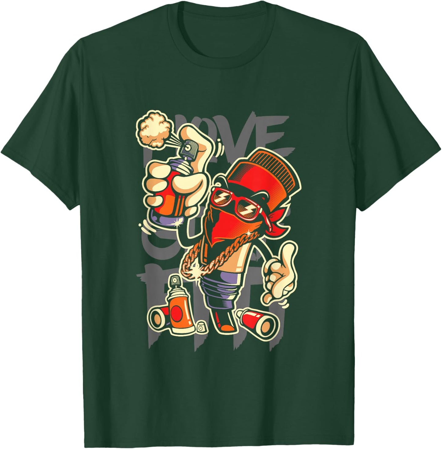 I Love Graffiti Art Spray Paint Graffiti Artist Urban T-Shirt - T-Shirt | Forest