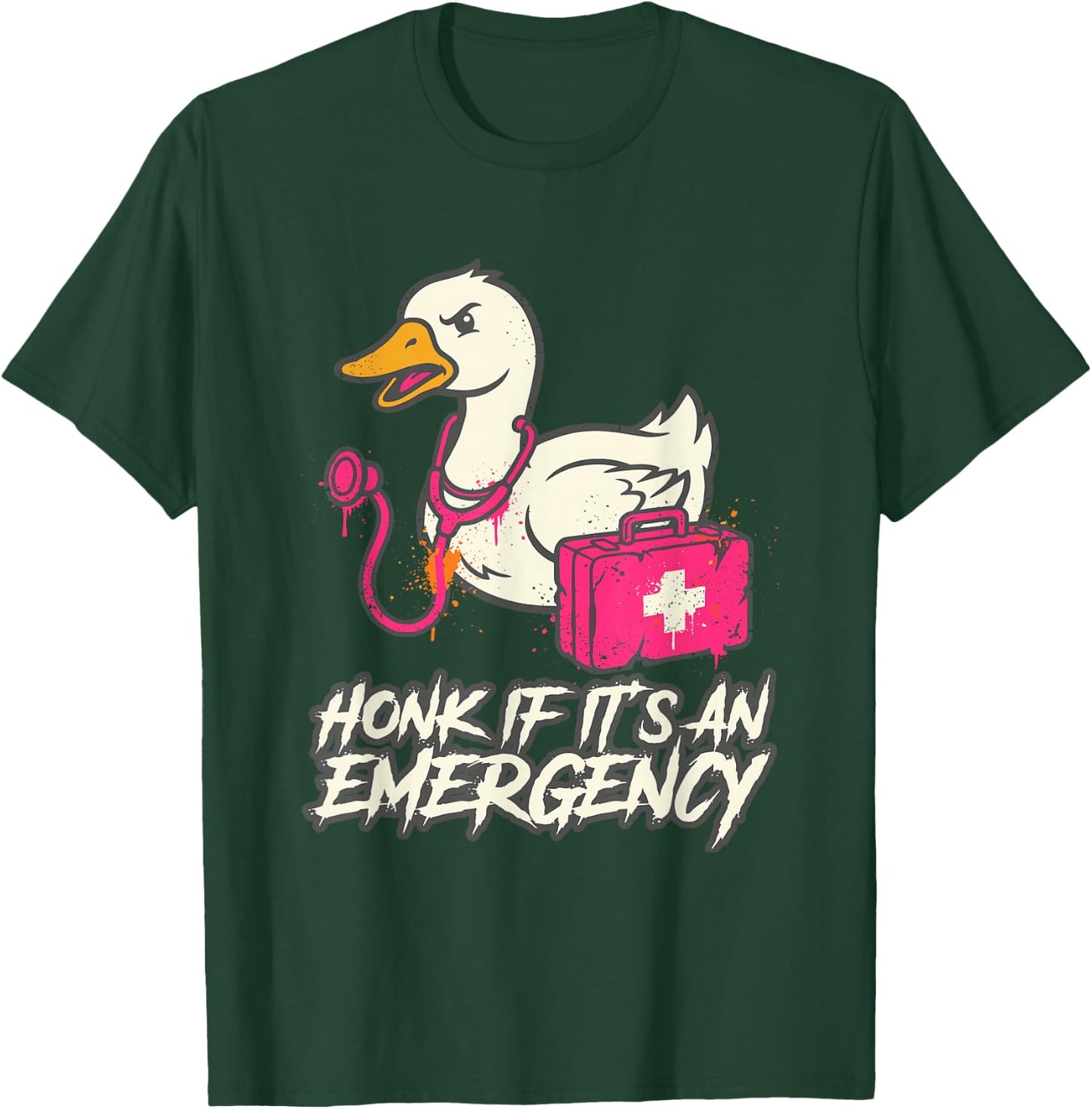 Funny Honk If Its an Emergency Duck Nurse T-Shirt - T-Shirt | Forest