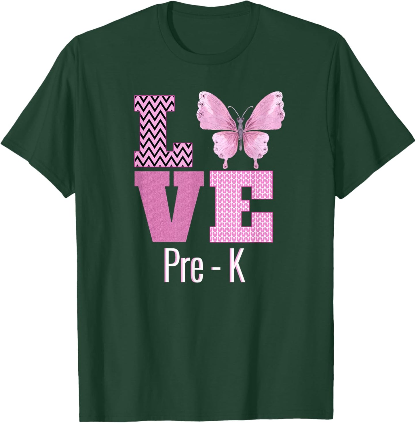 Love Pre-K Purple Butterfly Pre-K Teacher Back To School Women Kids T-Shirt - T-Shirt | Forest