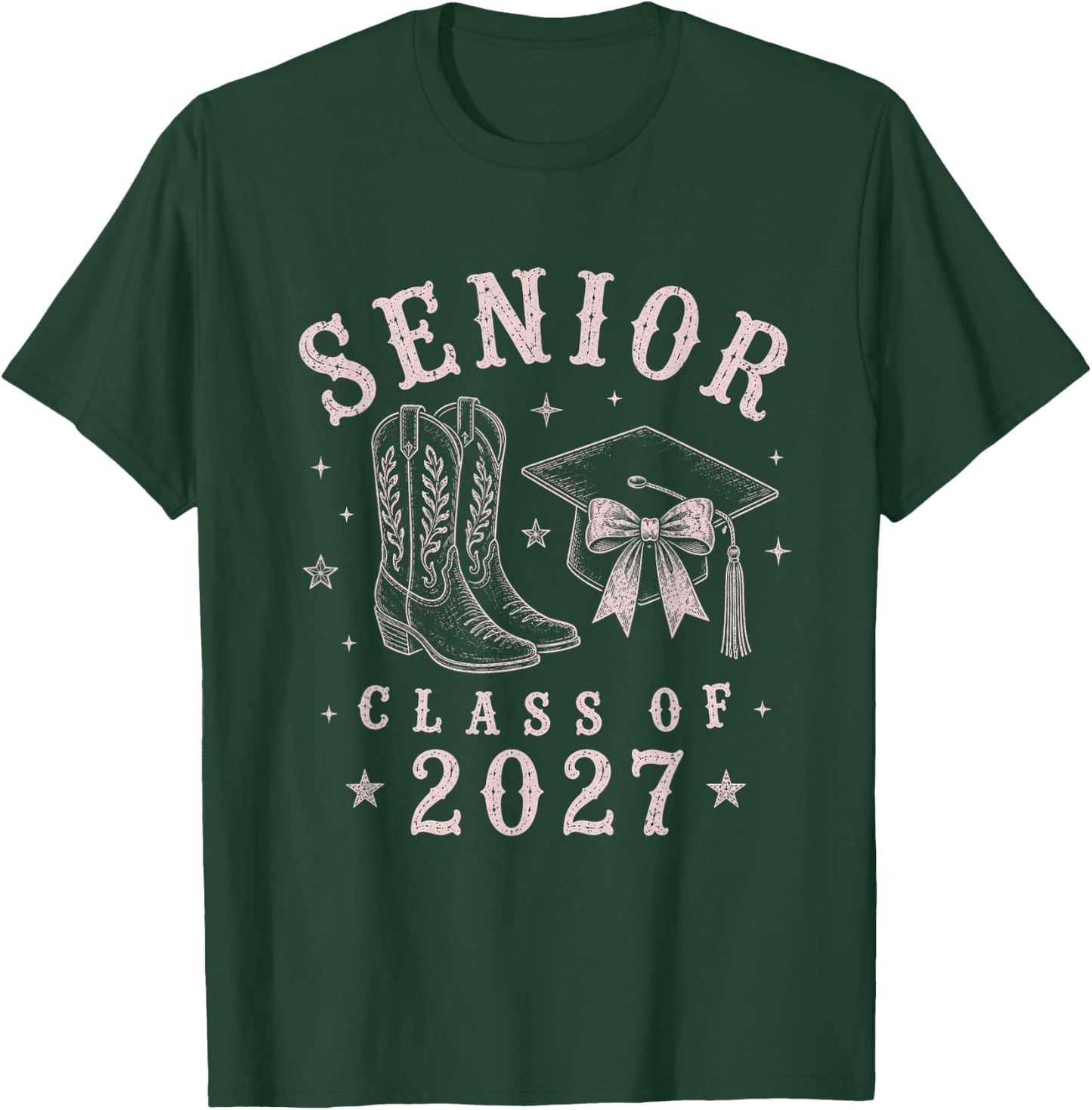 Western Class of 2027 Girls Senior 27 Graduation T-Shirt - T-Shirt | Forest