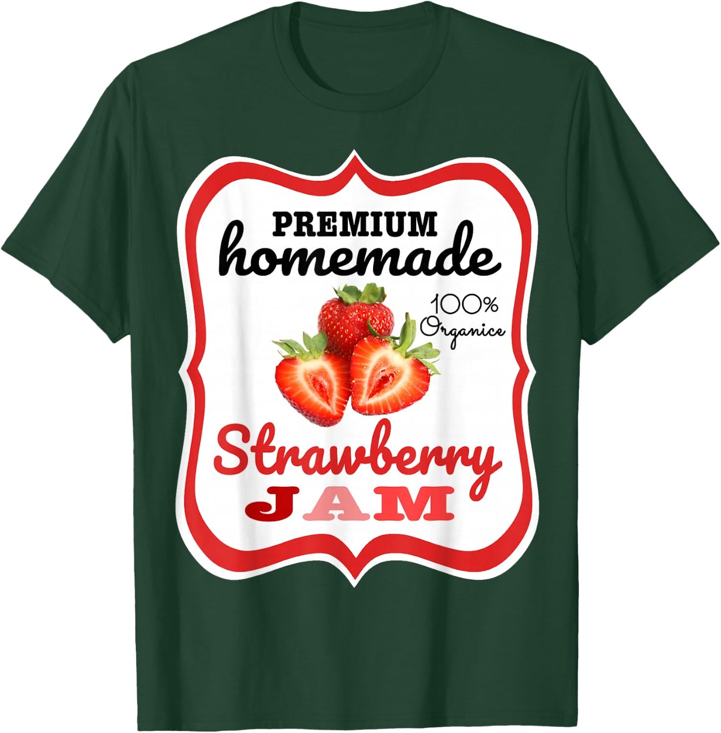 Cute Homemade Strawberry Jam Easy Lazy Halloween Costume T-Shirt - T-Shirt | Forest