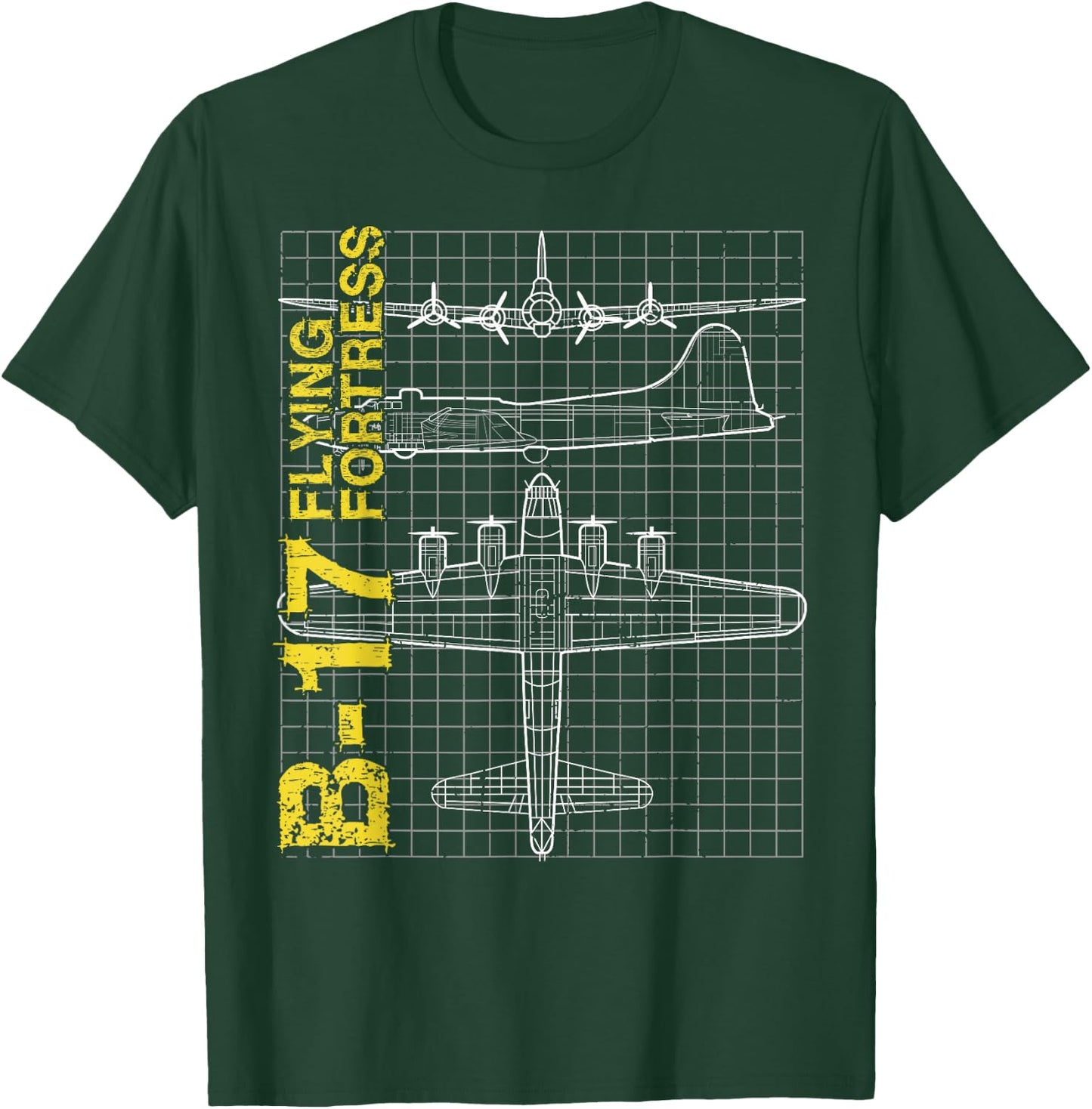 B-17 Flying Fortress gift, Air Force, Aviation design T-Shirt - T-Shirt | Forest