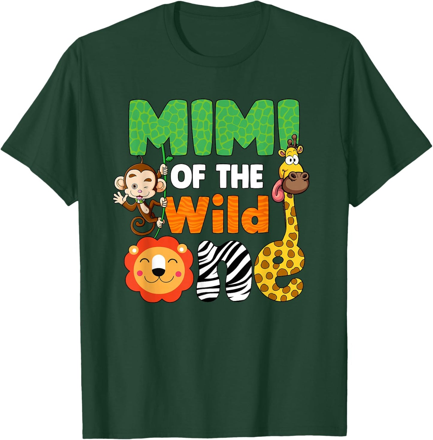 Mimi Of The Wild One Zoo Animal Safari Jungle 1st Bithday T-Shirt - T-Shirt | Forest