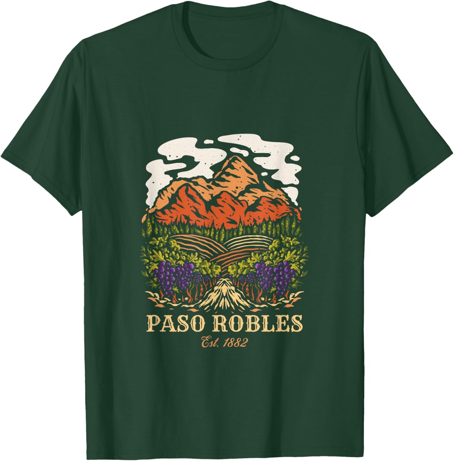 Paso Robles Vineyard California Winery Wine Lover T-Shirt - T-Shirt | Forest