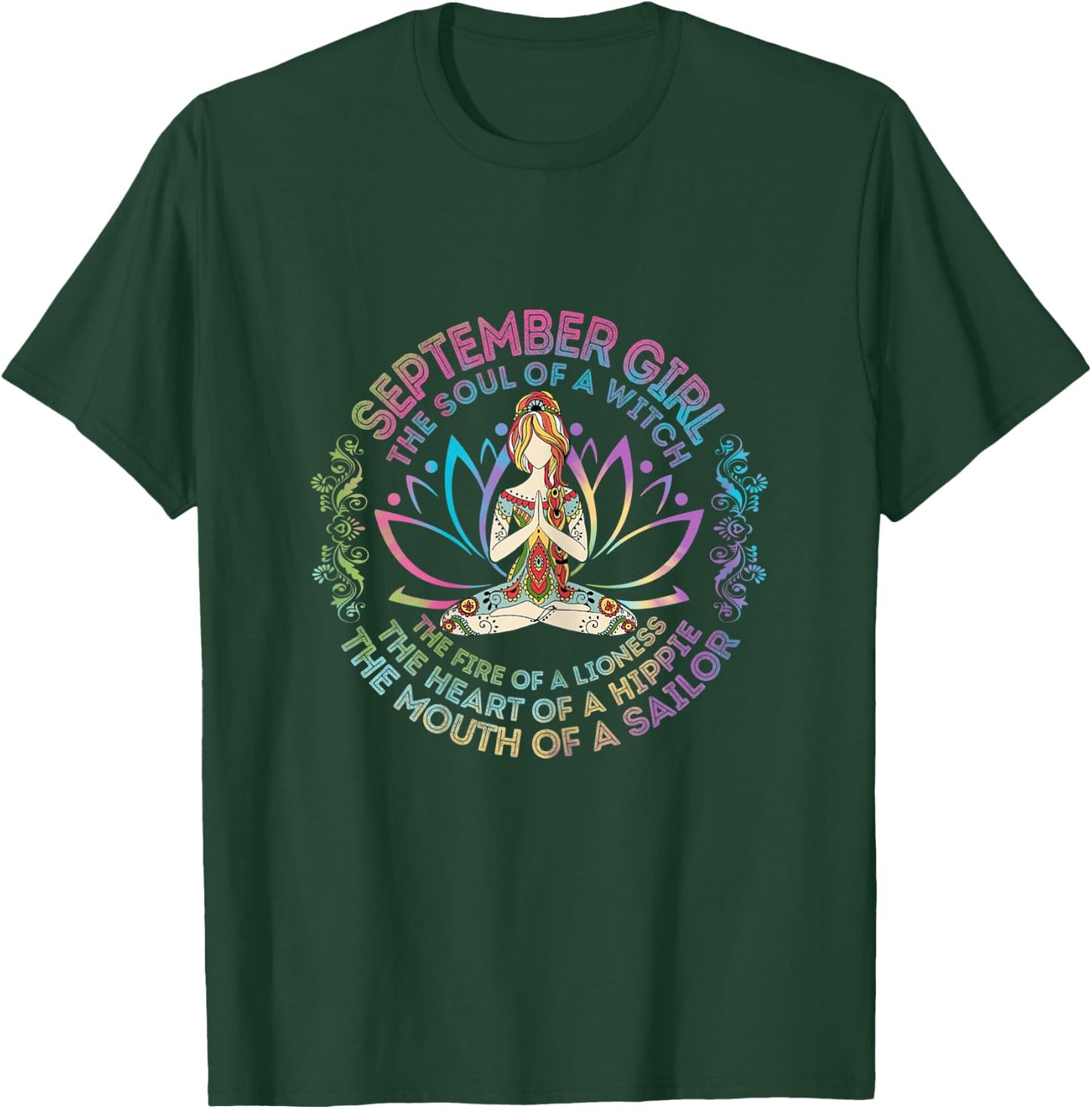 September Girl The Soul Of A Witch Birthday Hippie Soul T-Shirt - T-Shirt | Forest