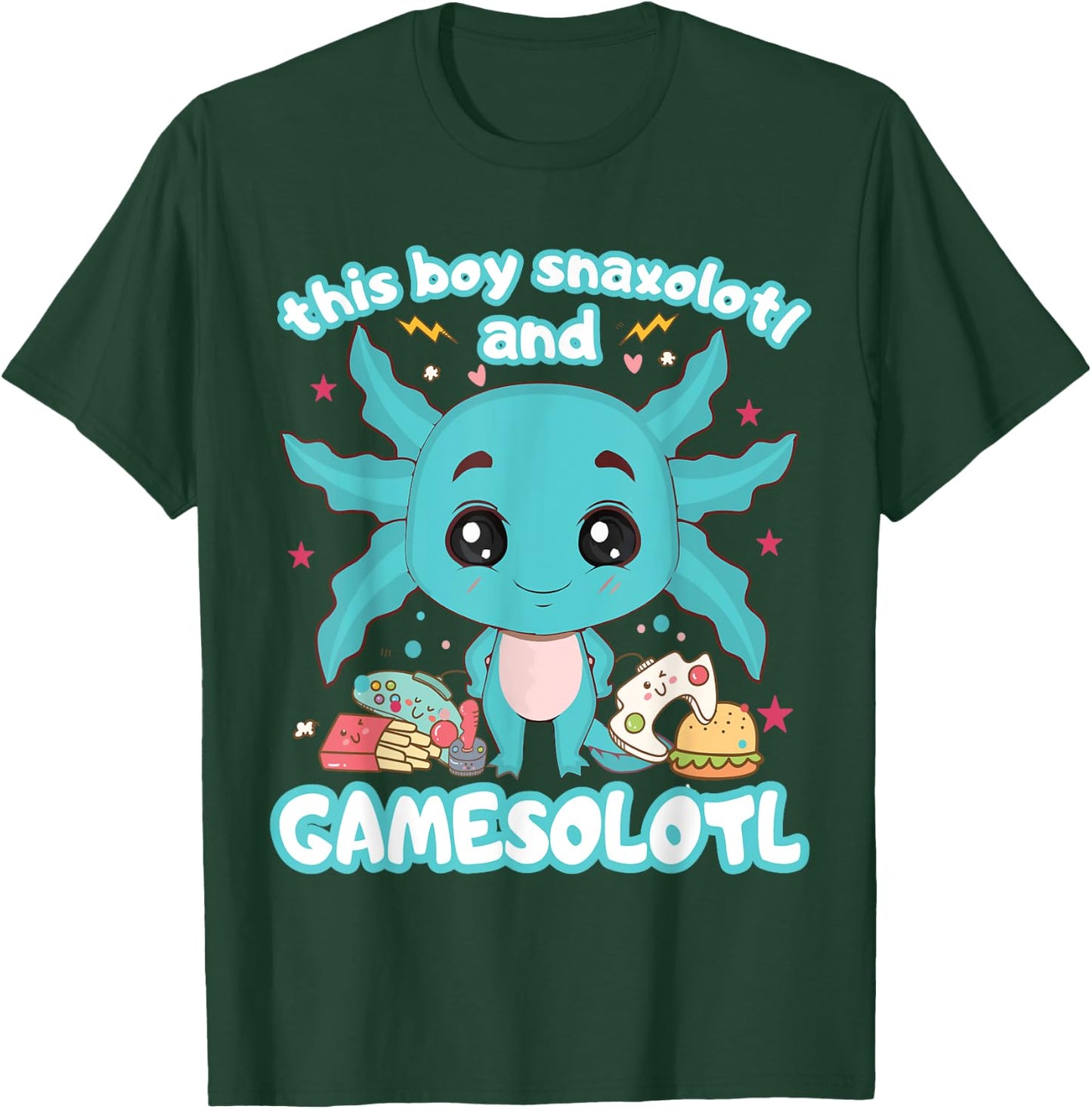 Gamesolotl Gamer Axolotl Gamer Boy Snaxolotl Gamesolotl T-Shirt - T-Shirt | Forest