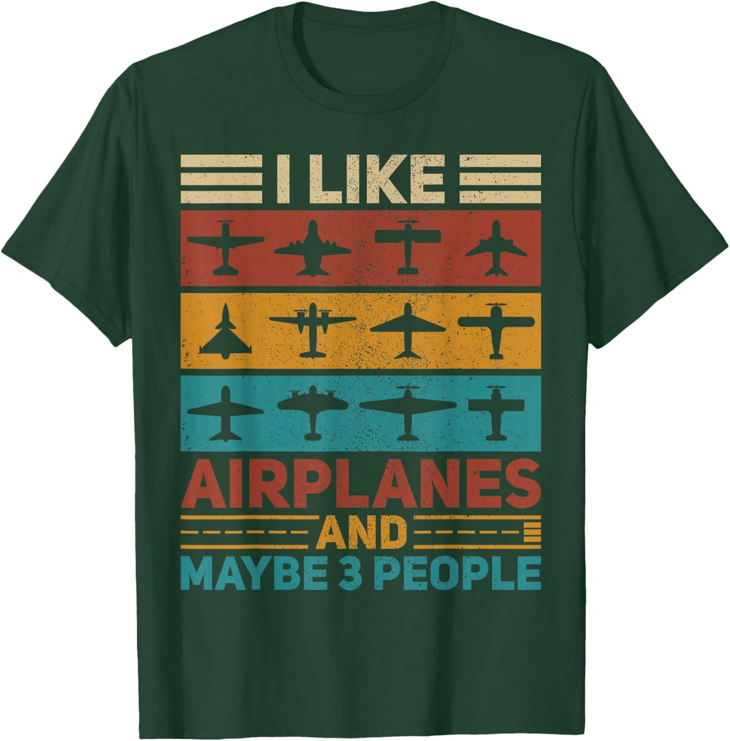 Vintage Airplanes Funny Pilot Plane Aviation Retro Airplane T-Shirt - T-Shirt | Forest
