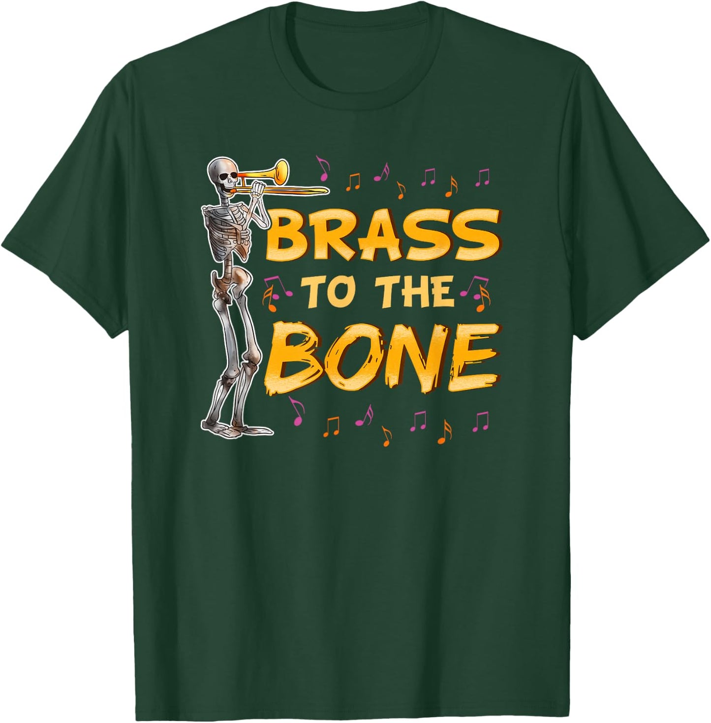 Trombone Shirt Funny Men Women Youth Skeleton Trombonist T-Shirt - T-Shirt | Forest
