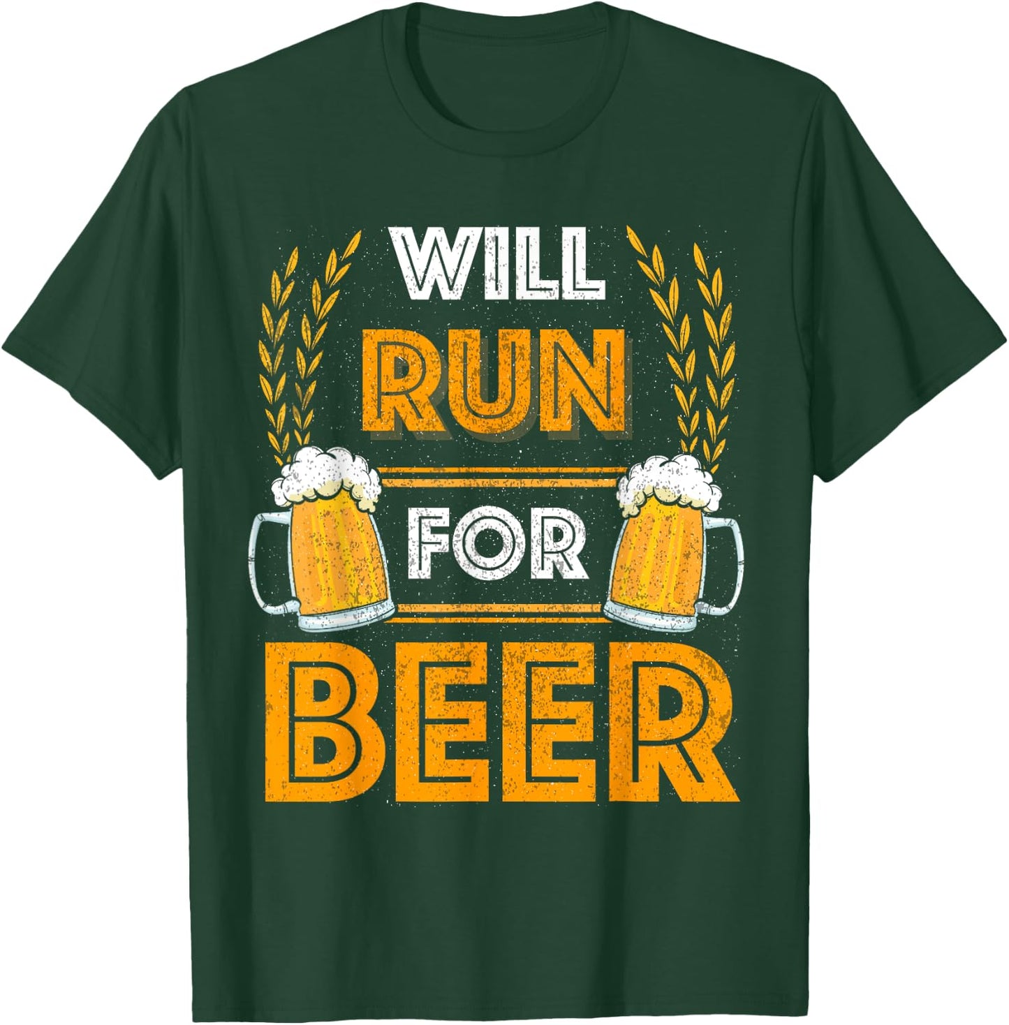 Will Run For Beer Funny Running T-Shirt - T-Shirt | Forest