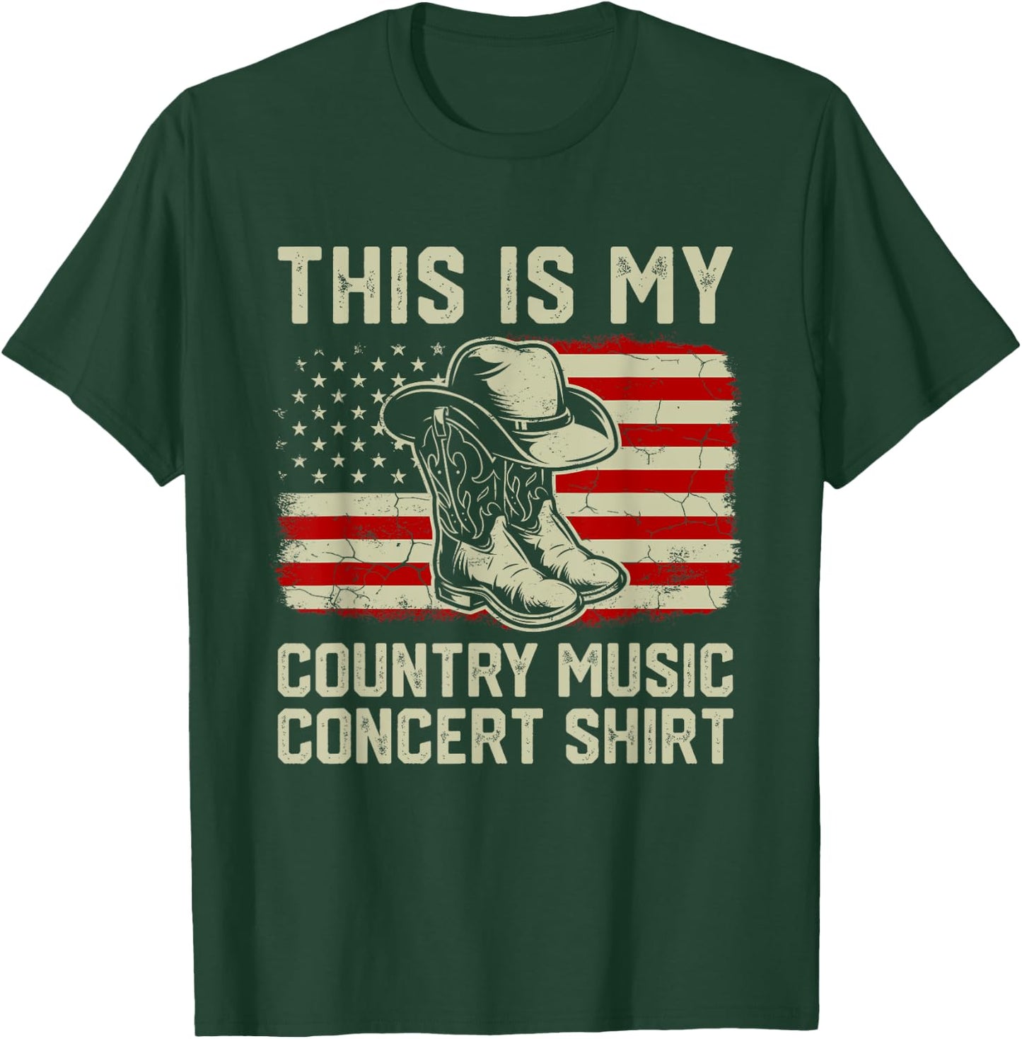 Cowboy Boots Hat This Is My Country Music Concert Shirt T-Shirt - T-Shirt | Forest