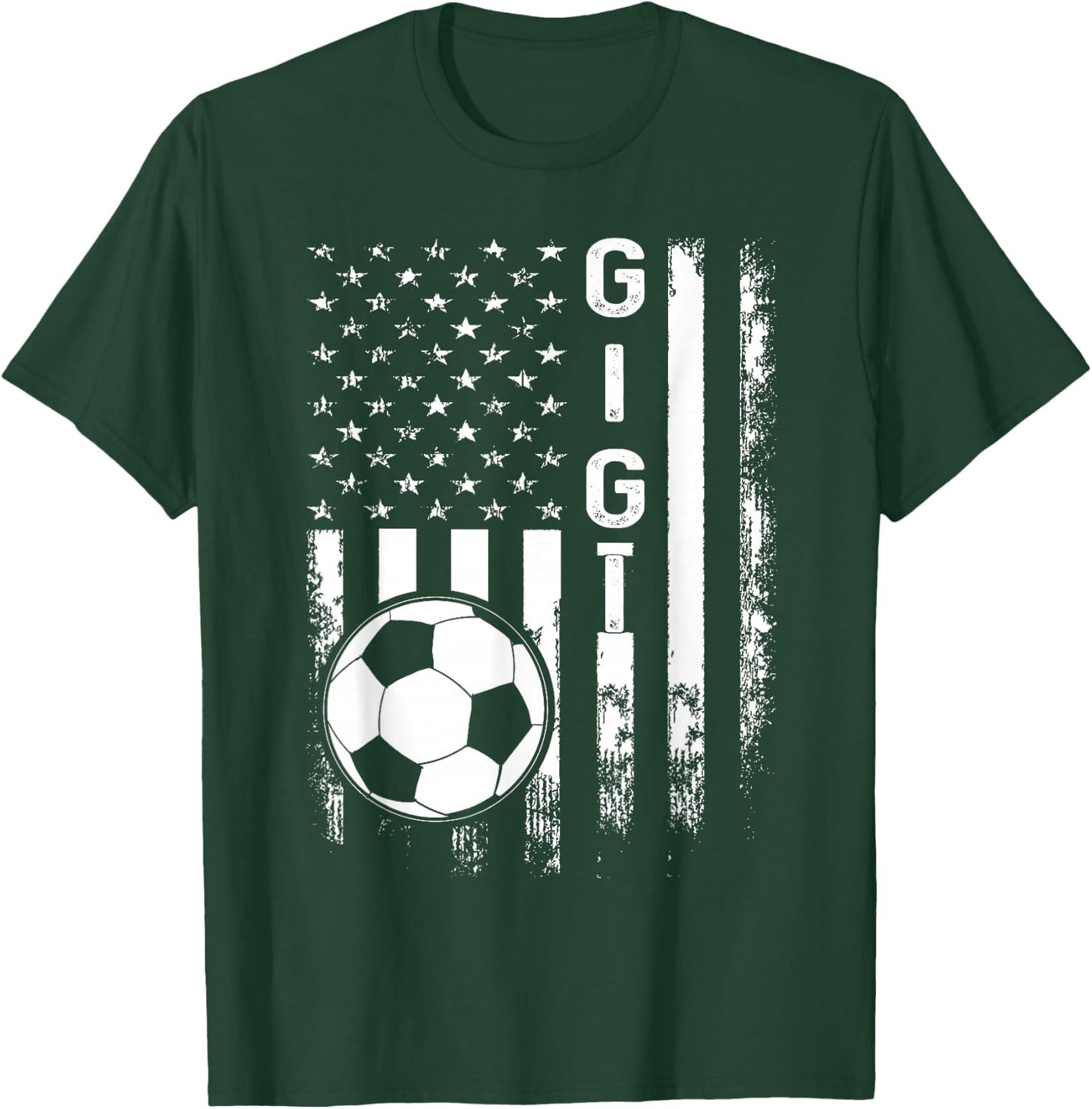 Soccer Gigi American Flag Vintage Christmas Xmas T-Shirt - T-Shirt | Forest