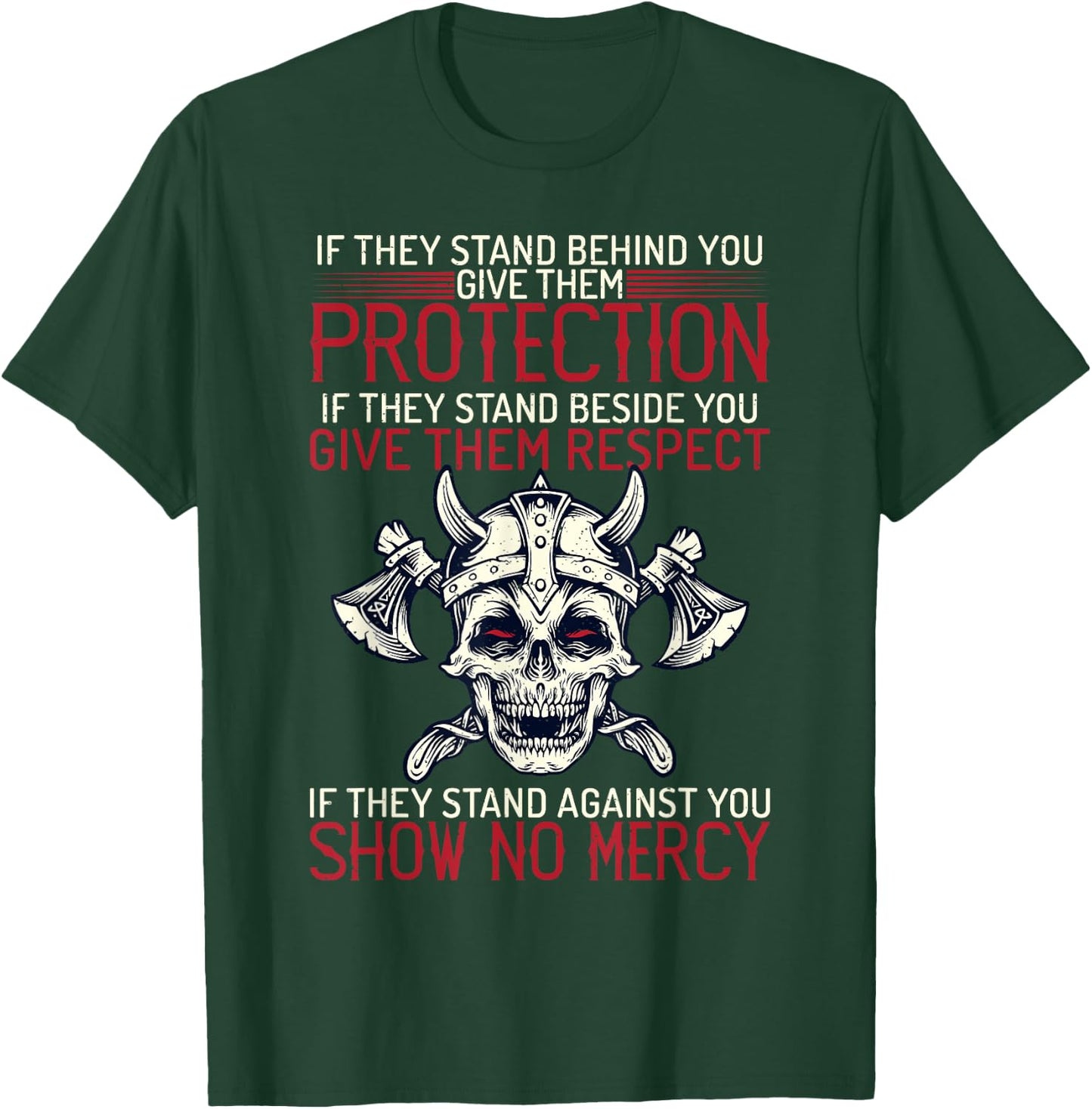 Family protection fighter Valhalla Odin Nordic Viking T-Shirt - T-Shirt | Forest