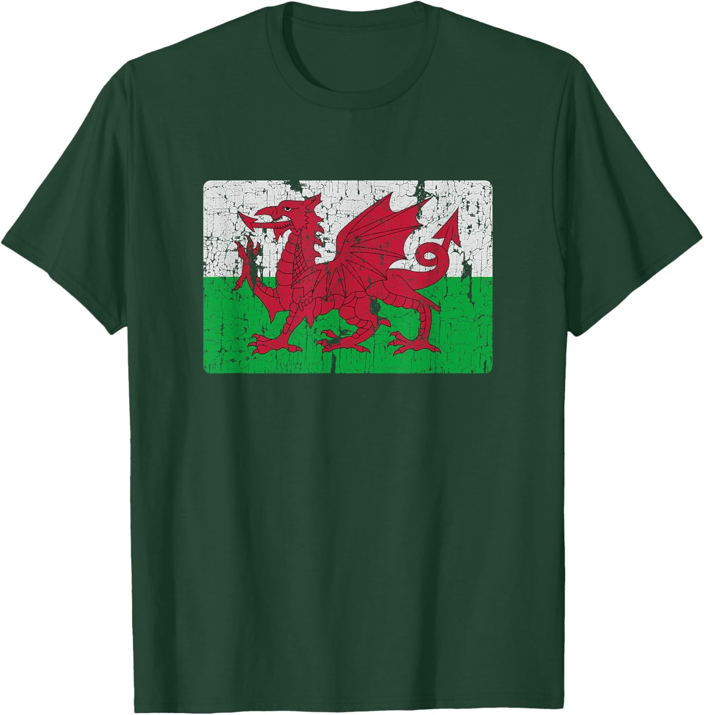 Vintage Welsh Flag Of Wales Souvenir T-Shirt - T-Shirt | Forest