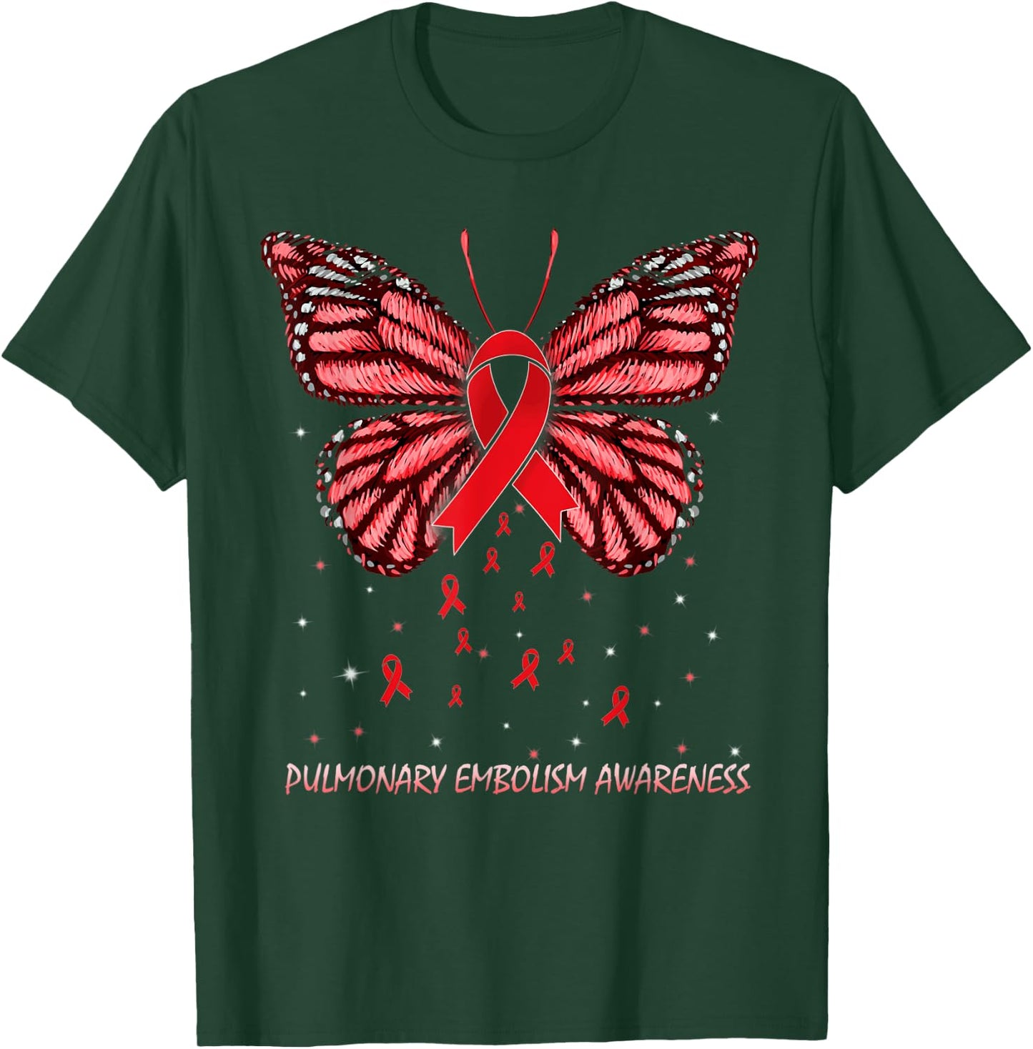 Pulmonary Embolism Awareness Butterfly T-Shirt - T-Shirt | Forest