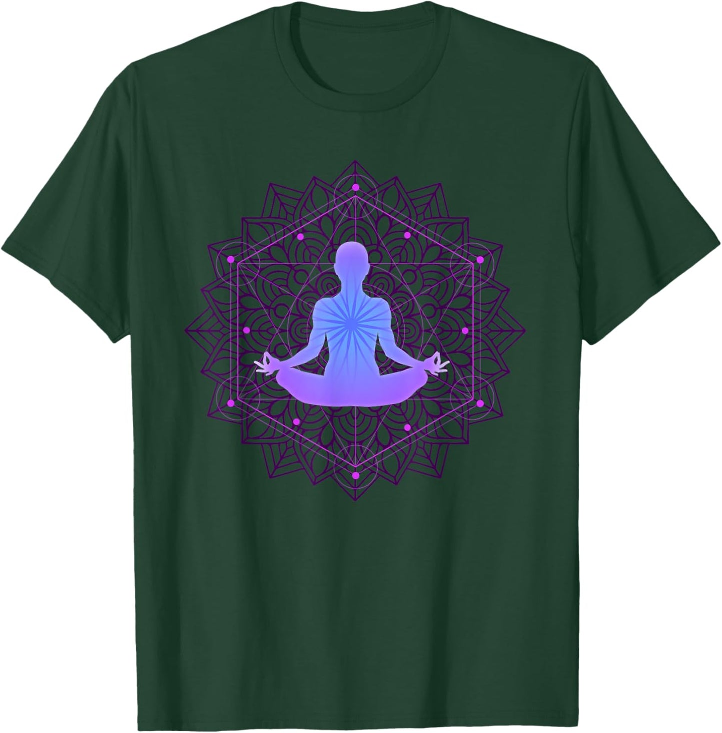 Inspiring Meditation Energy Yoga Spirit Woman In Harmony T-Shirt - T-Shirt | Forest