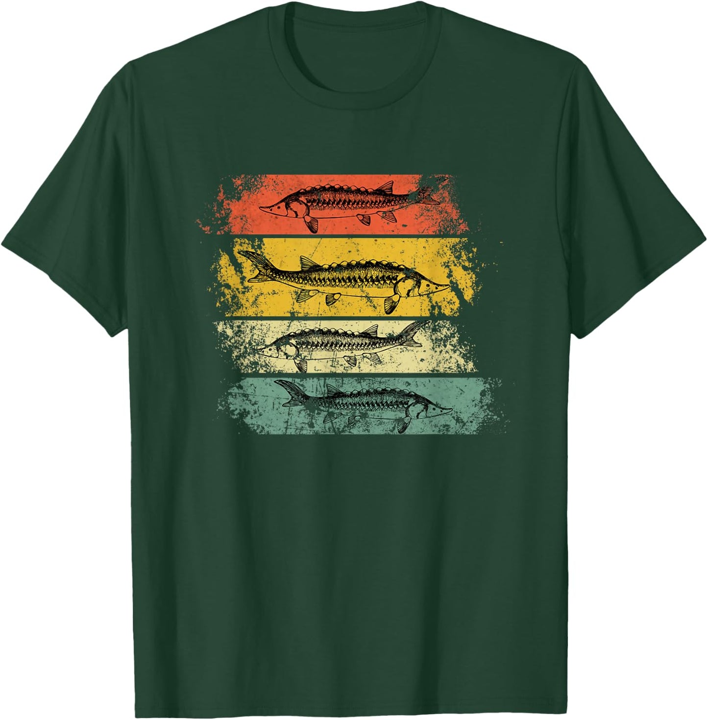 Retro distressed Sturgeon Beluga Grunge T-Shirt - T-Shirt | Forest