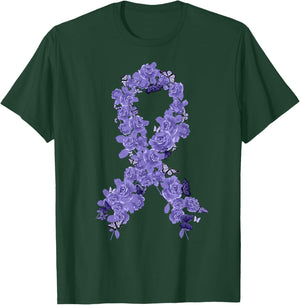 Violet Ribbon Hodgkin Lymphoma Awareness T-Shirt - T-Shirt | Forest