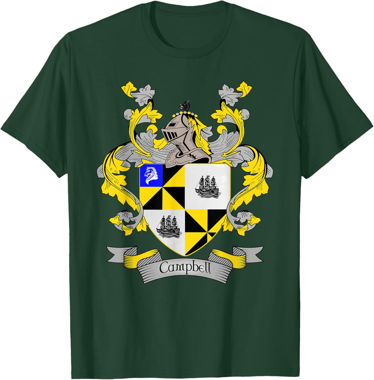 Campbell Coat of Arms | Campbell Surname Family Crest T-Shirt - T-Shirt | Forest