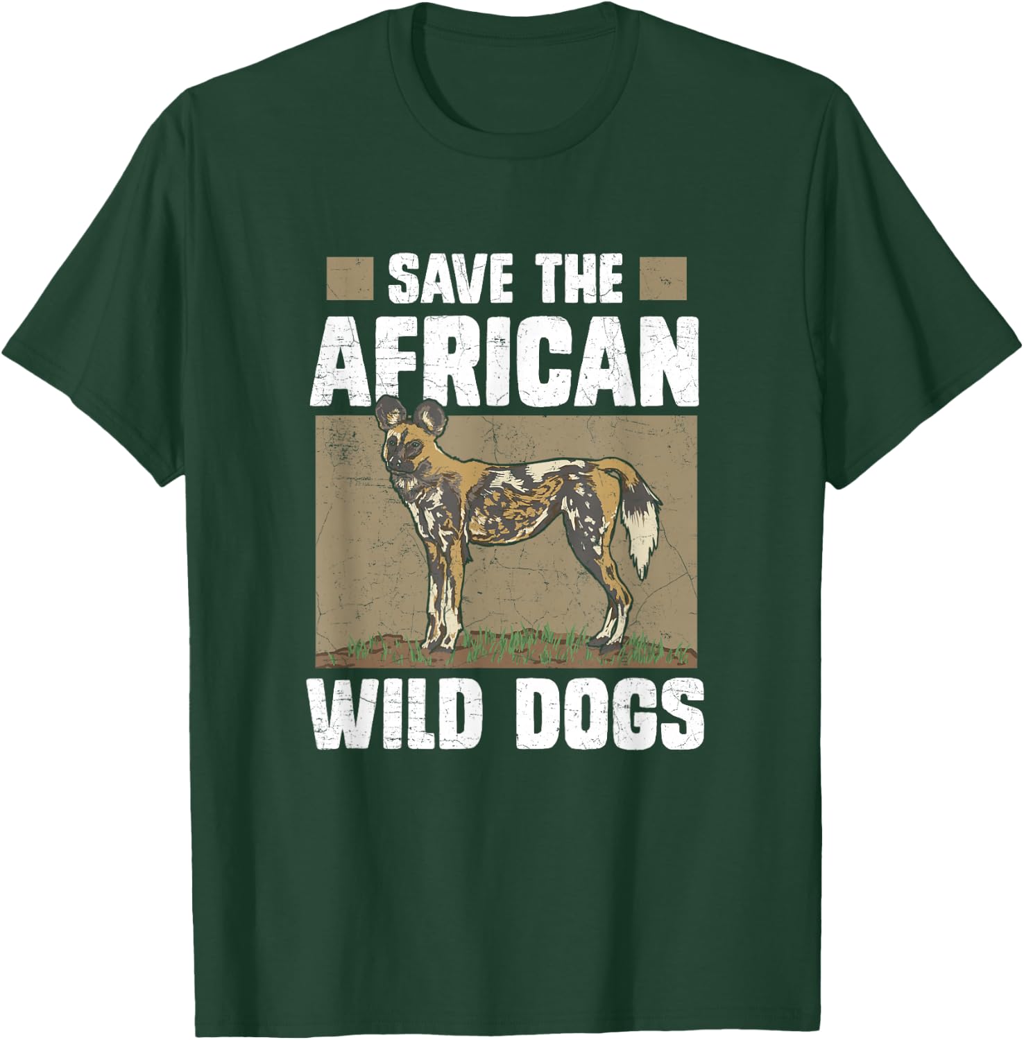 Save The African Wild Dogs T Shirt Endangered Painted Wolf T-Shirt - T-Shirt | Forest