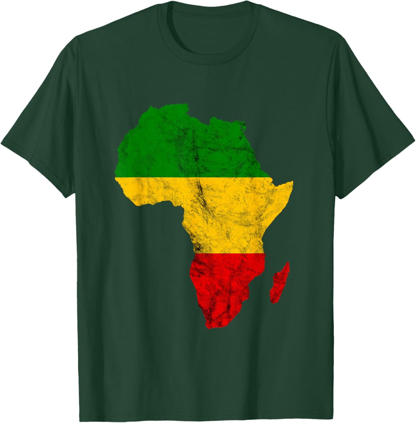 Rasta Reggae Africa Map Outline African Roots T-Shirt - T-Shirt | Forest