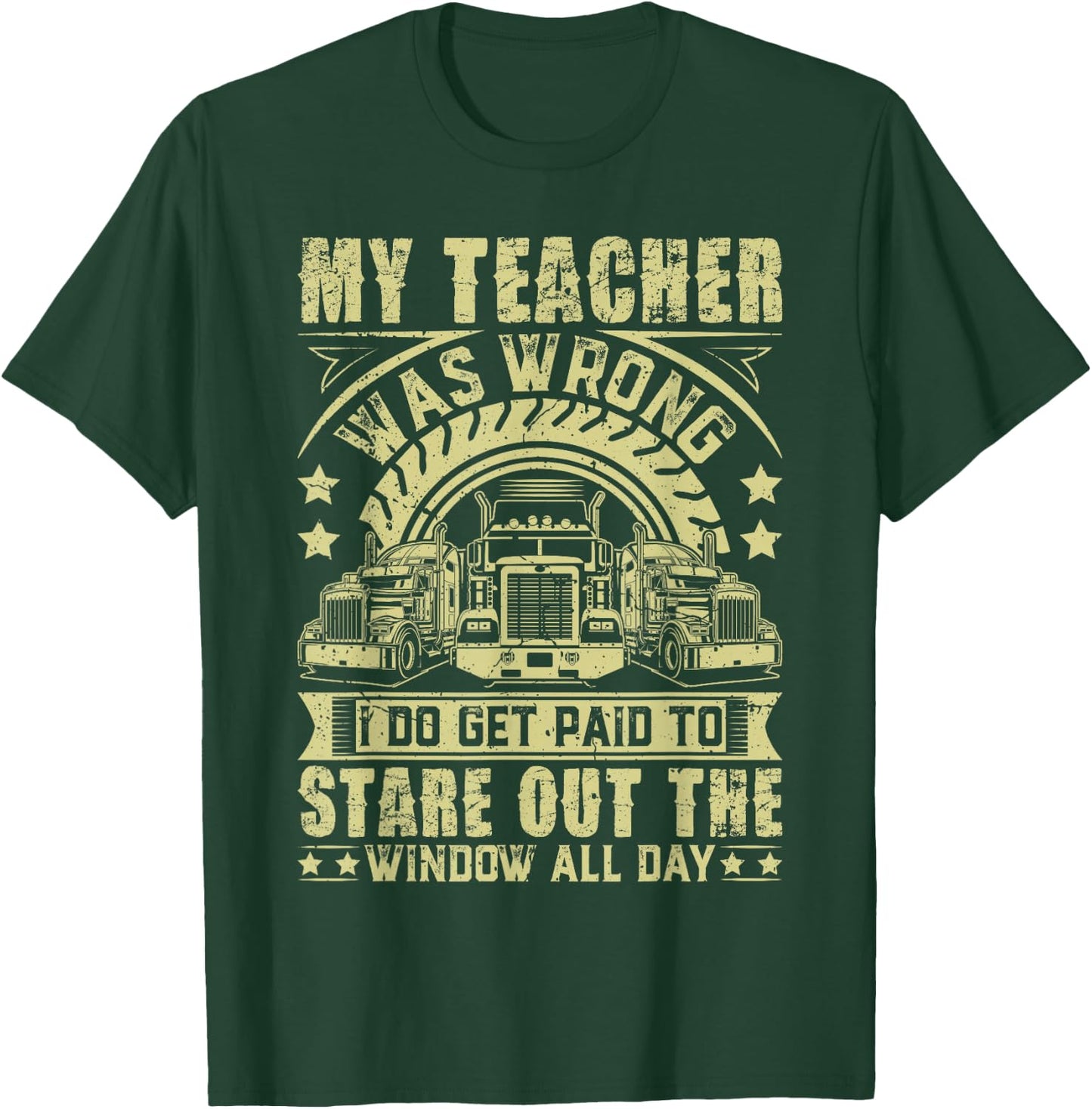 Funny Trucker Shirt Women Semi Truck Driver T-Shirt - T-Shirt | Forest